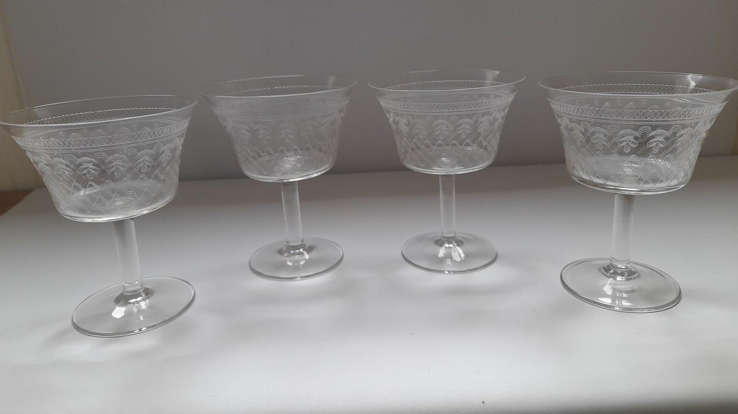 Elegant Set of Four Edwardian Madeira Glasses c.1910 (1 of 4)