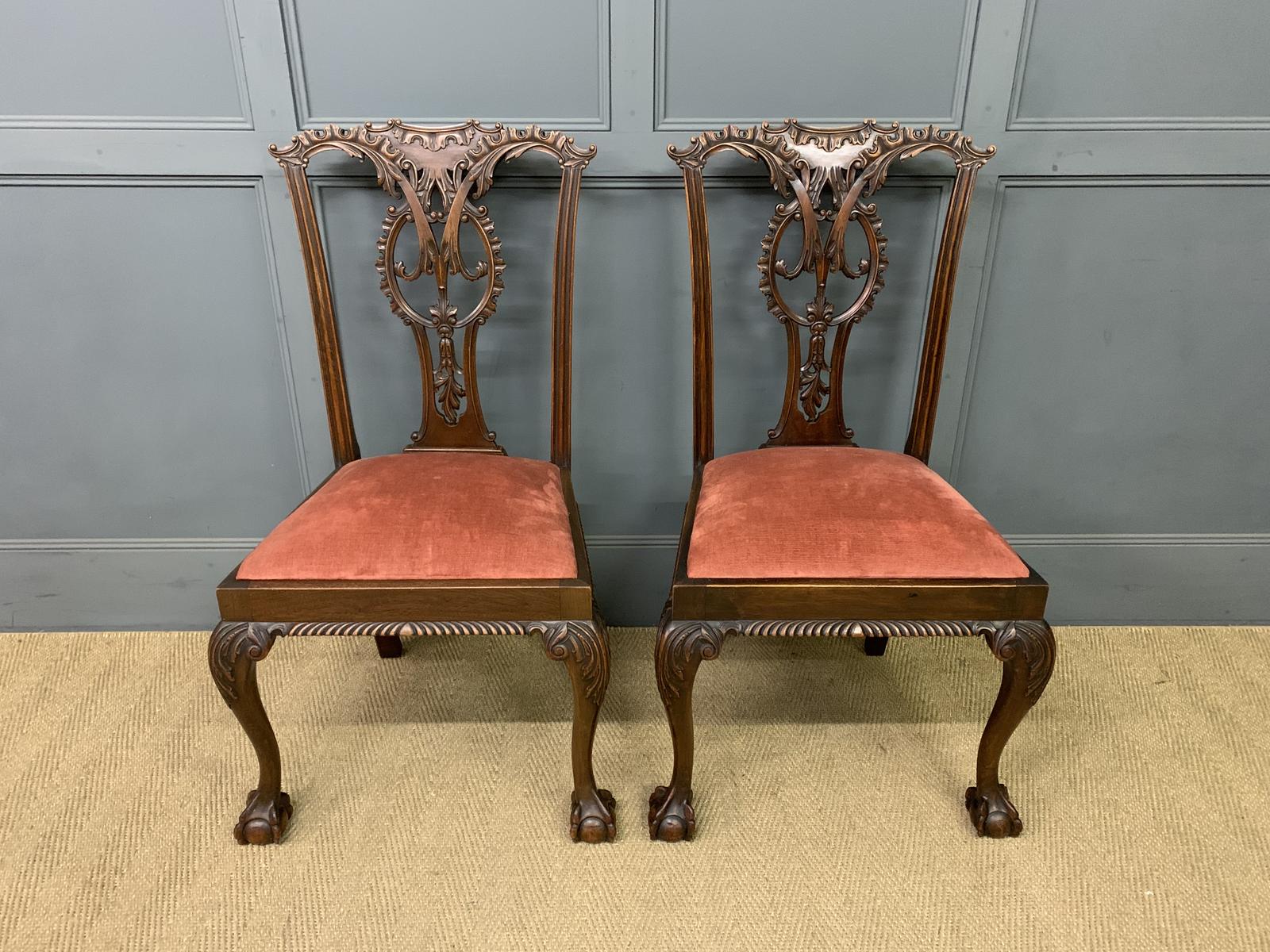 Pair of Chippendale Style Mahogany Chairs (1 of 11)