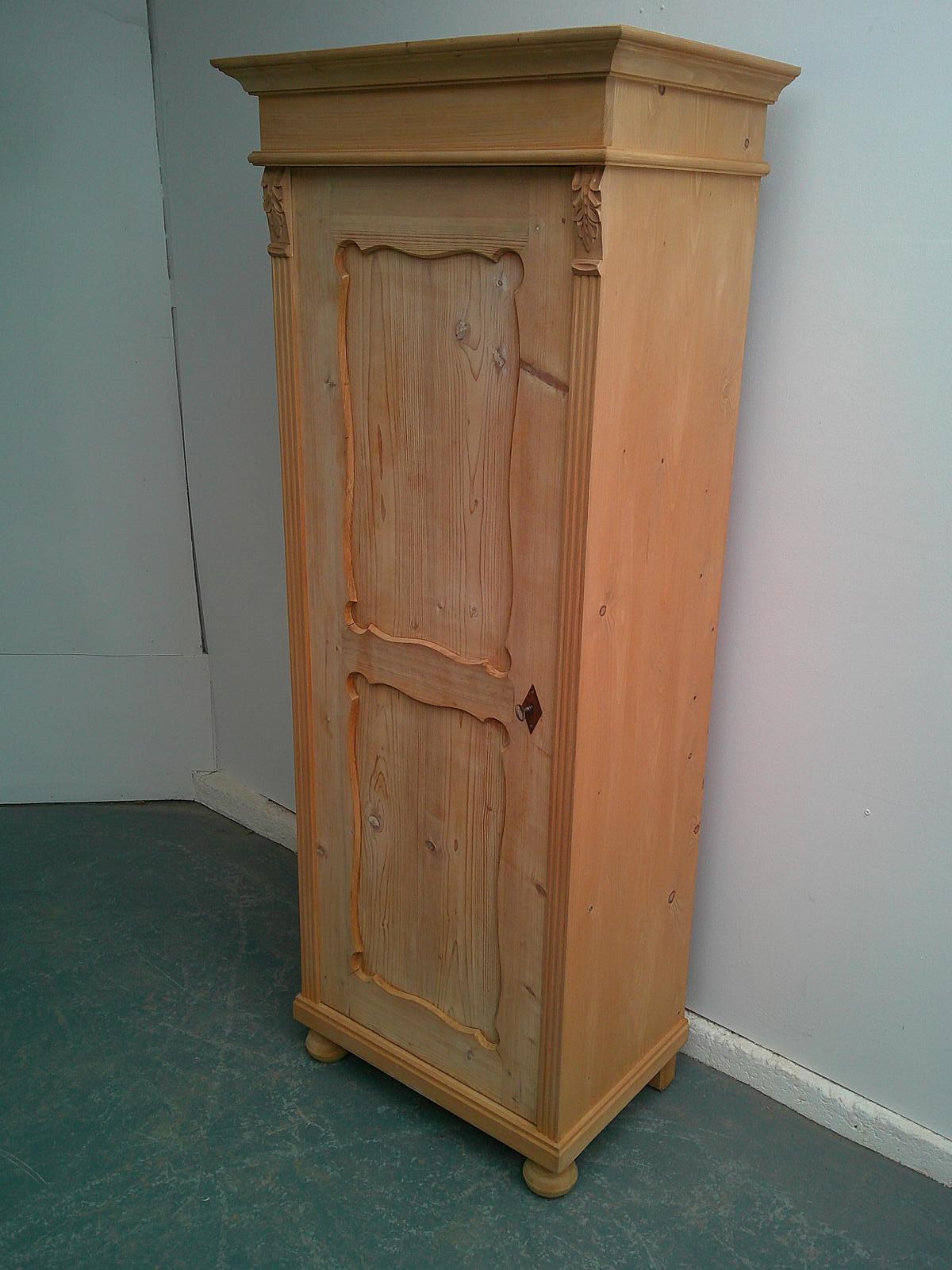 Pretty Wide Antique Pine 1 Door Storage Cupboard to wax / paint (1 of 10)