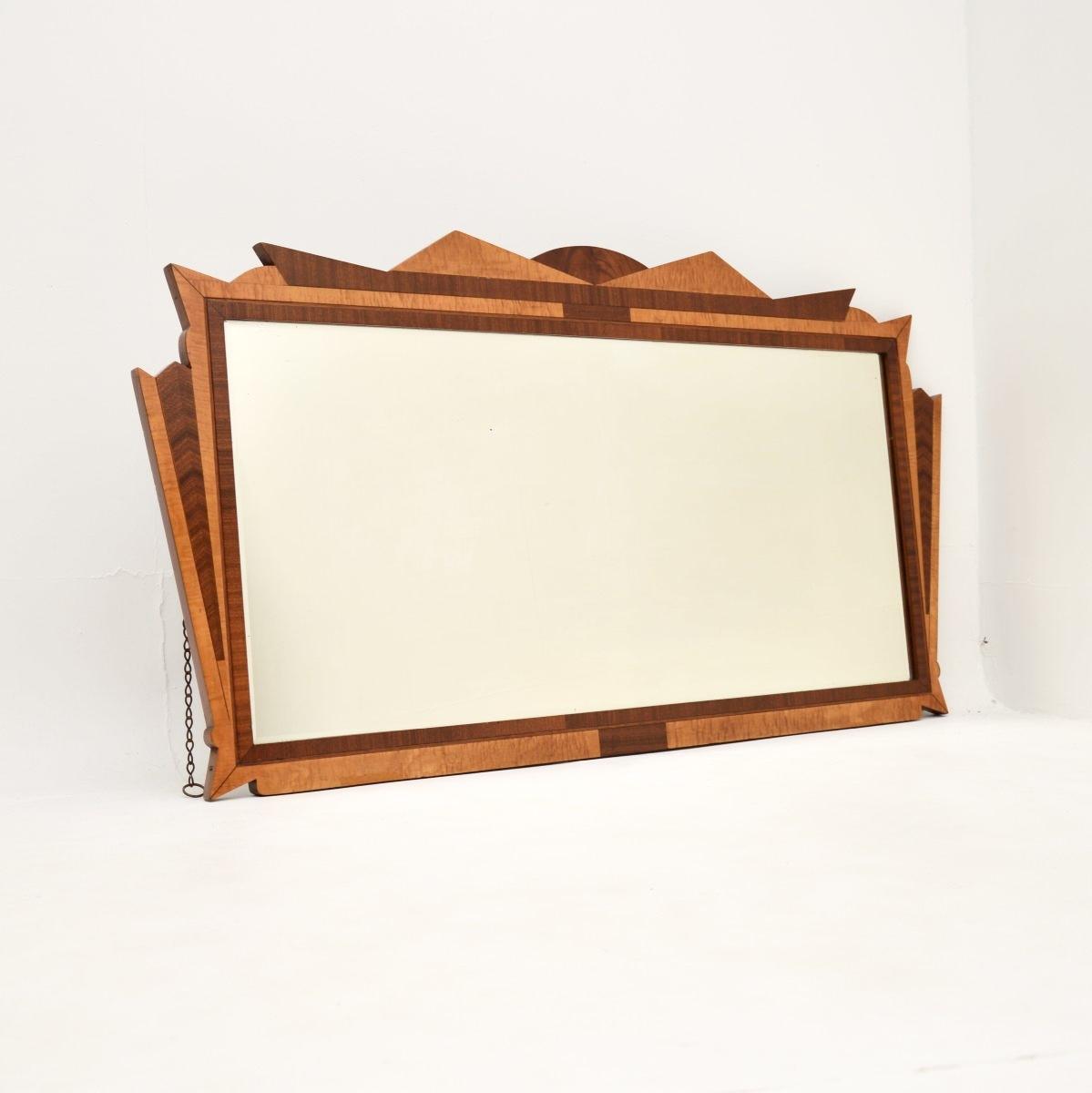 Art Deco Walnut and Satin Wood Mirror (1 of 8) Art Deco Walnut and Satin Wood Mirror (1 of 8)