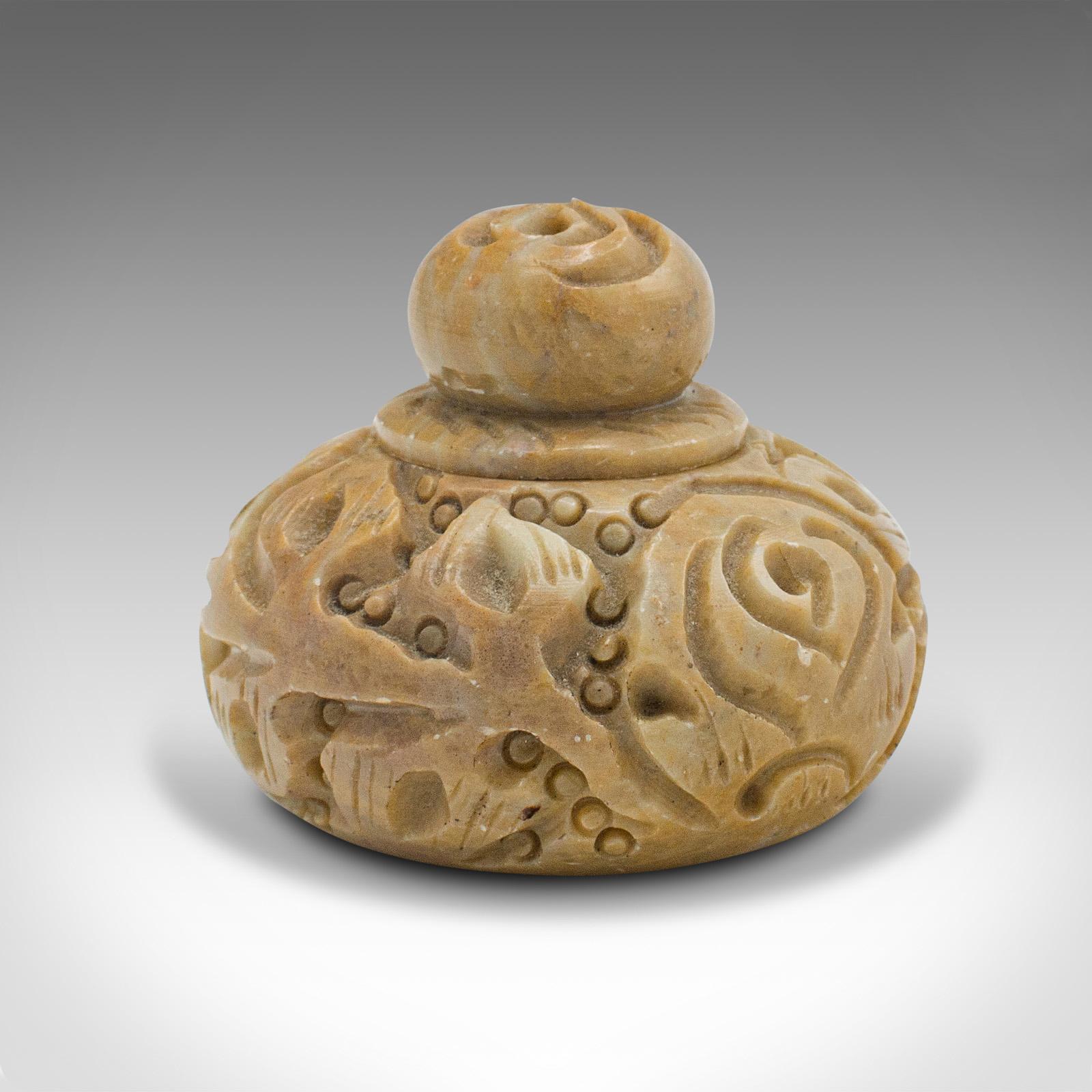 Small Antique Snuff Pot, Chinese, Carved Marble, Lidded Jar, Victorian, C.1900 (1 of 10) Small Antique Snuff Pot, Chinese, Carved Marble, Lidded Jar, Victorian, C.1900 (1 of 10)