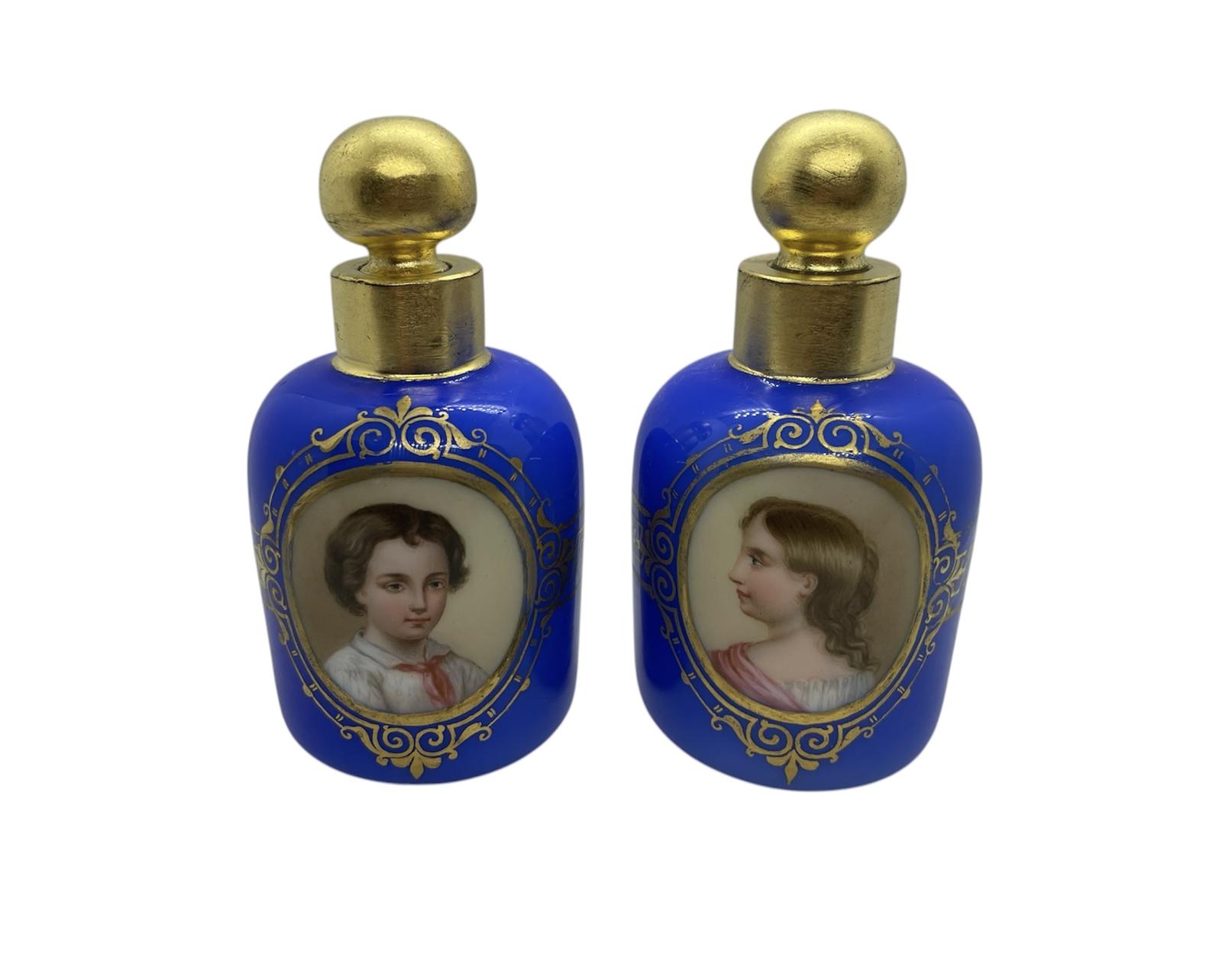 Pair of Antique Moser Bohemian Scent Perfume Bottles Rare (1 of 8) Pair of Antique Moser Bohemian Scent Perfume Bottles Rare (1 of 8)