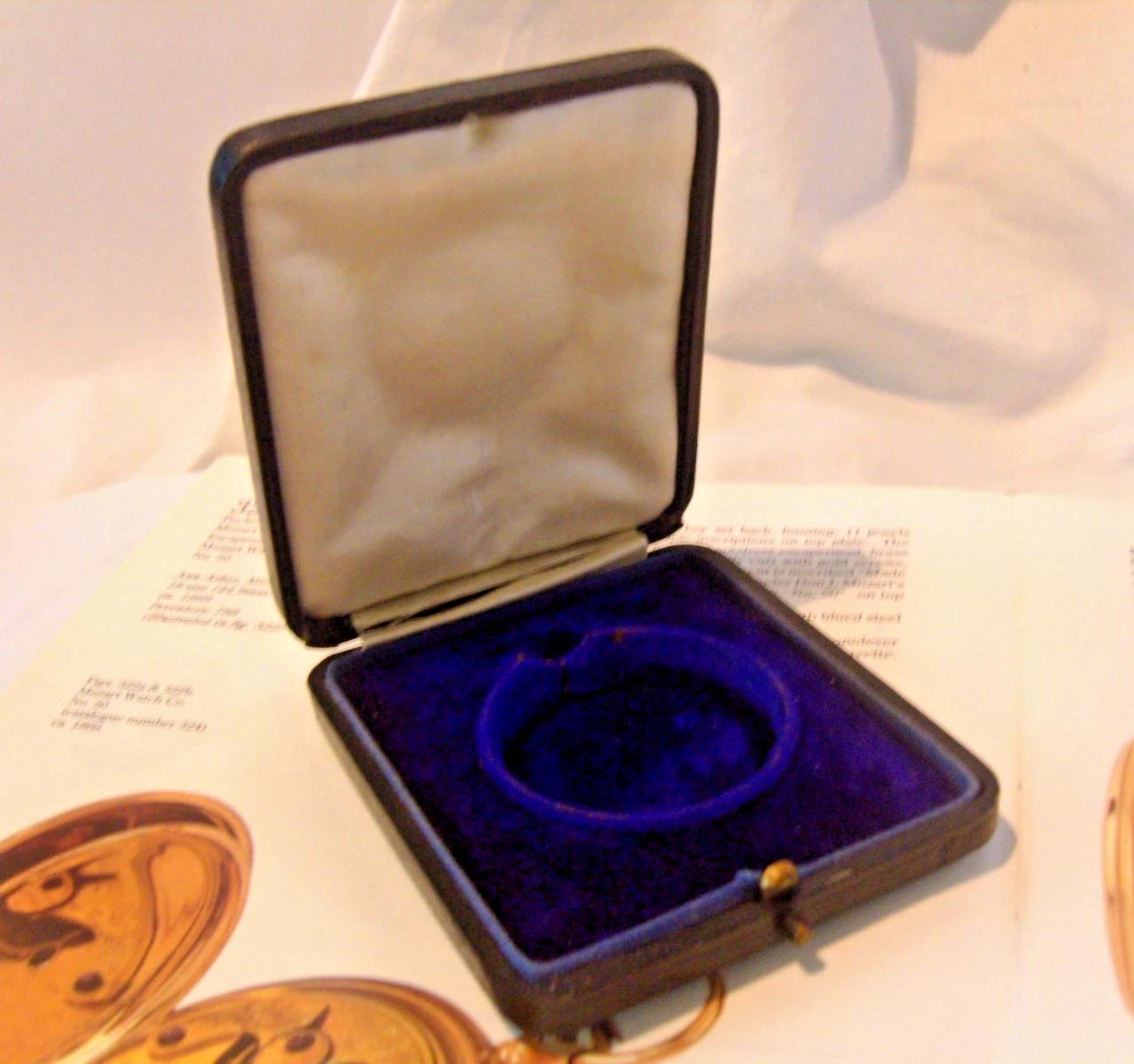 Pocket Watch Box Edwardian 1910 Black Antique Traditional Recessed Velvet Base (1 of 13)
