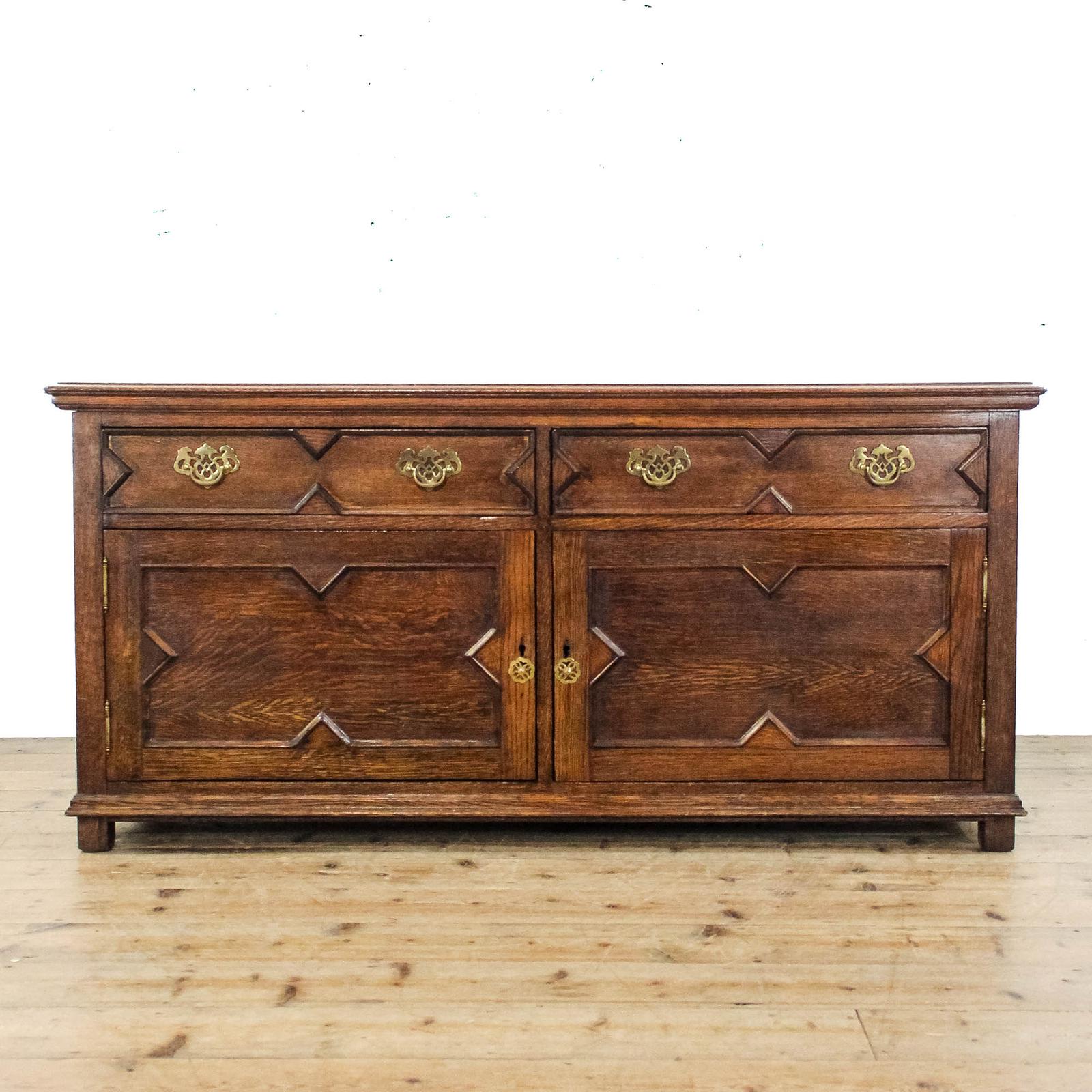 Antique Oak Side Cupboard Dresser Base (1 of 9)