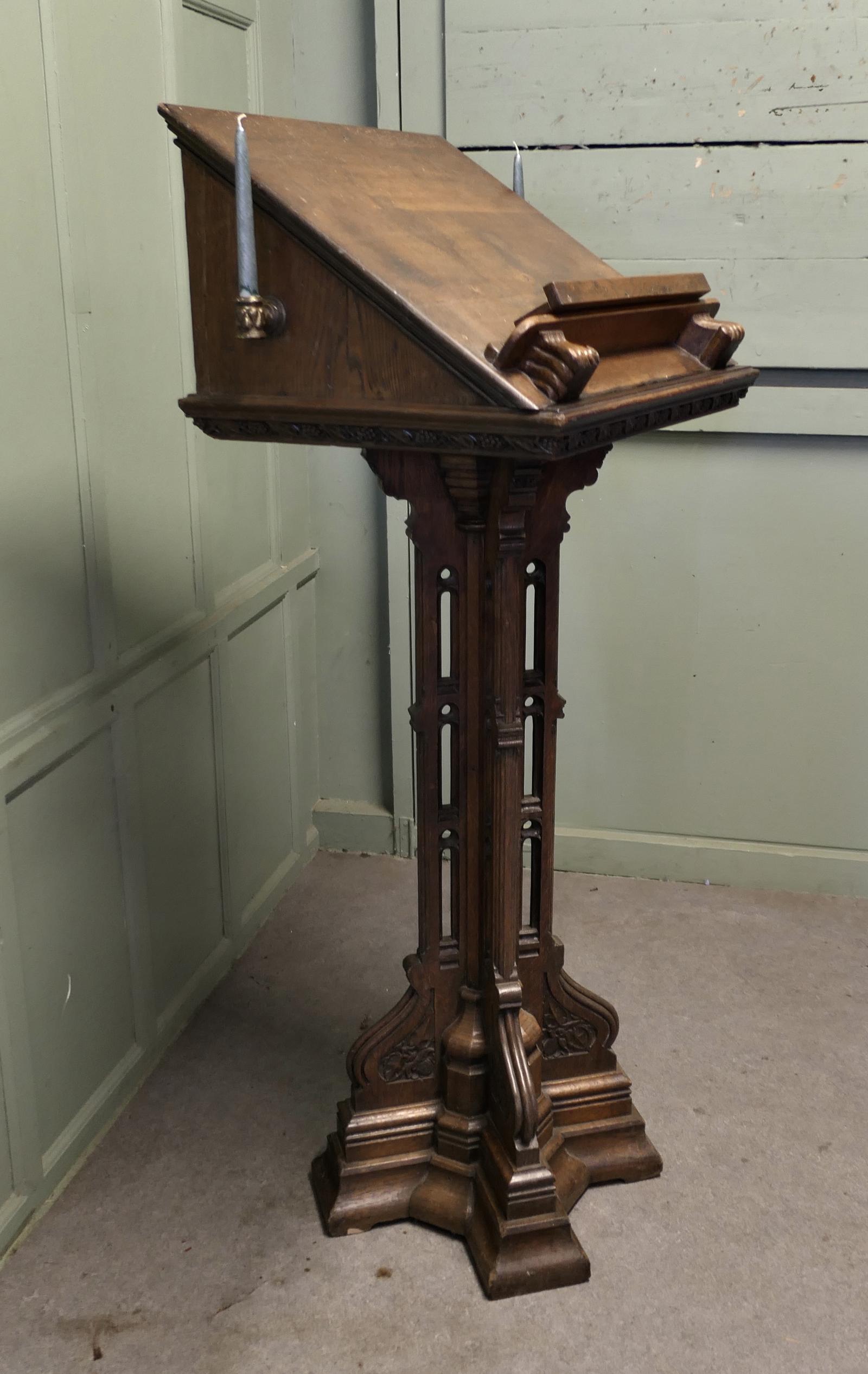 19th Century Carved Oak Reading Podium Menu Stand (1 of 7) 19th Century Carved Oak Reading Podium Menu Stand (1 of 7)