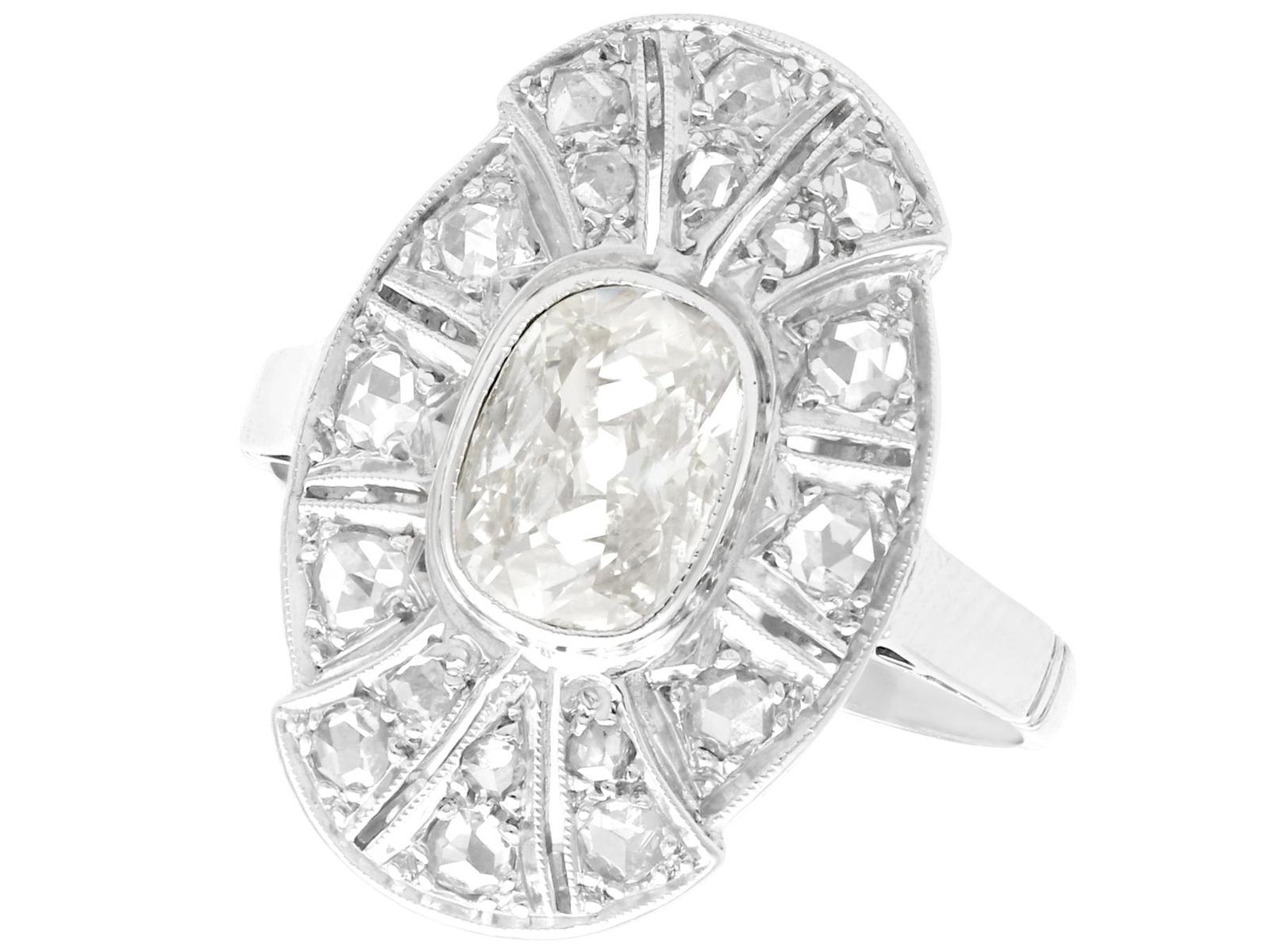 1.79ct Diamond & 15ct White Gold Dress Ring c.1930 (1 of 11)