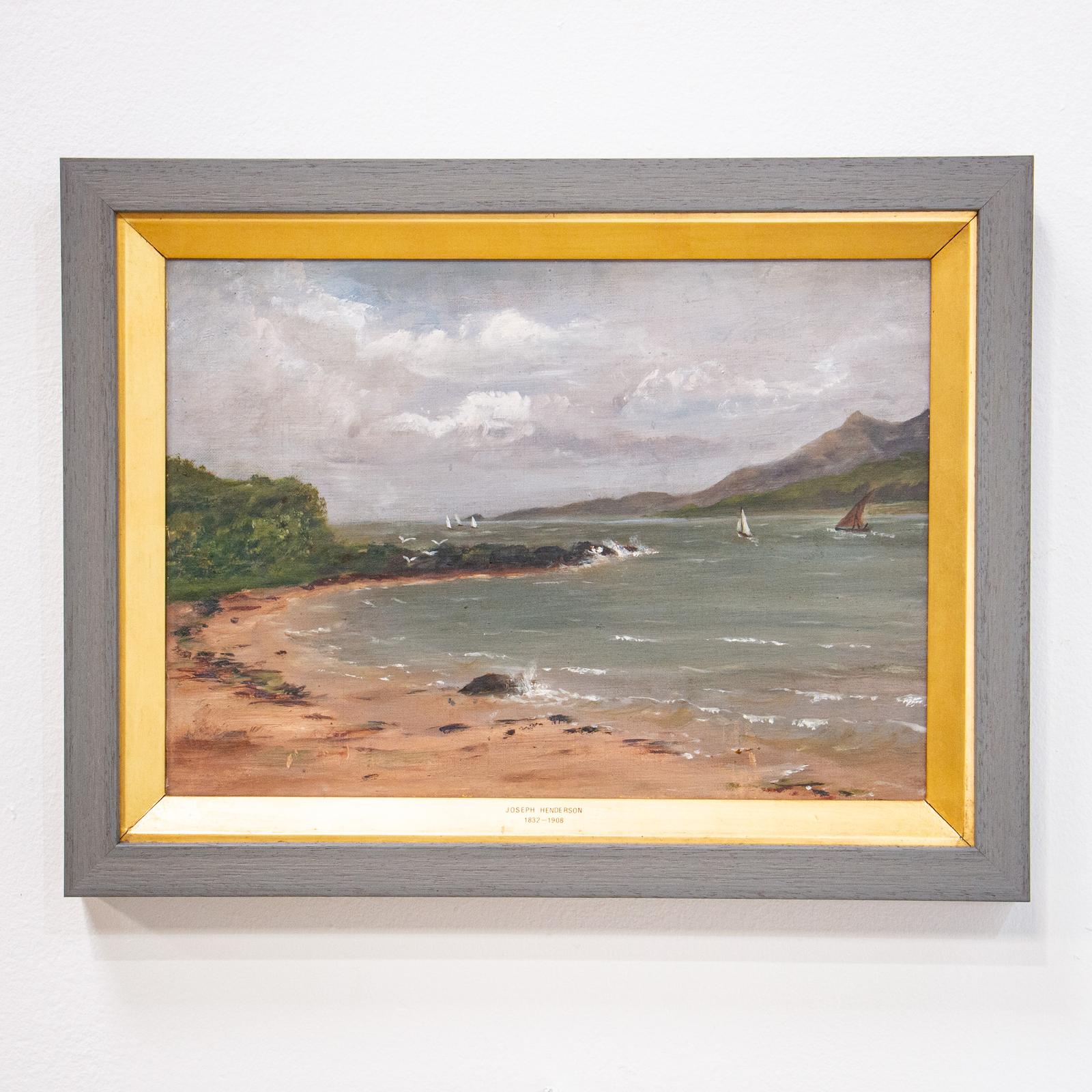 19th Century Canvas Painting Beach Scene with Sailing Boats (1 of 6) 19th Century Canvas Painting Beach Scene with Sailing Boats (1 of 6)