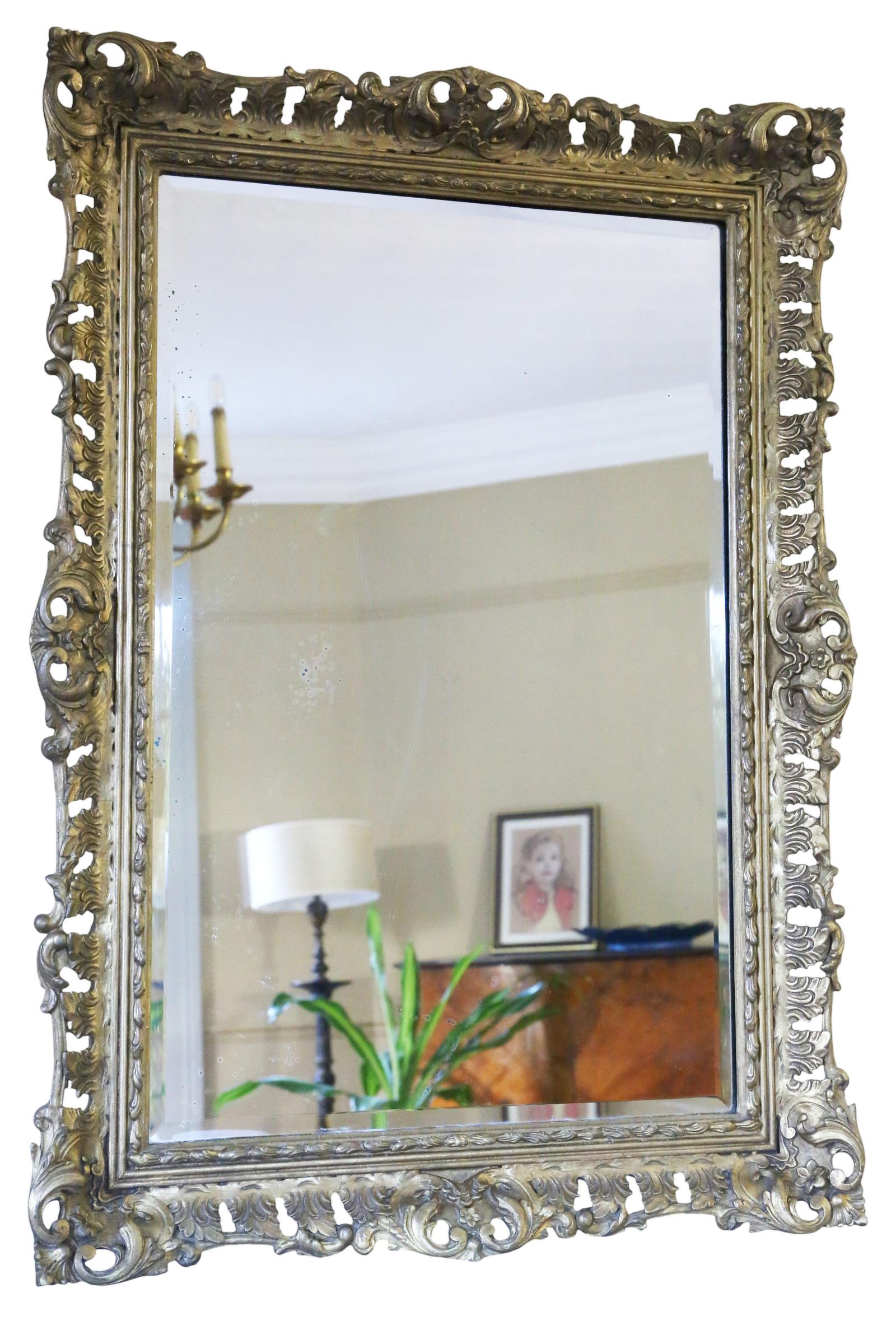 Antique 19th Century Gilt Overmantle Wall Mirror – Fine Quality (1 of 7)