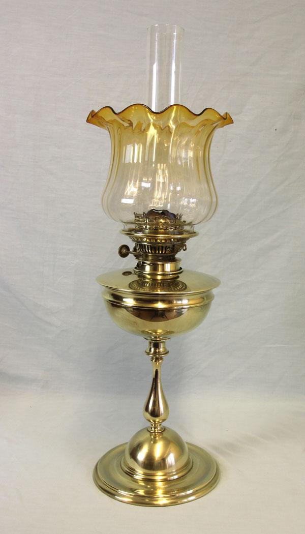 Antique Brass Oil Lamp with Replacement Shade (1 of 9)