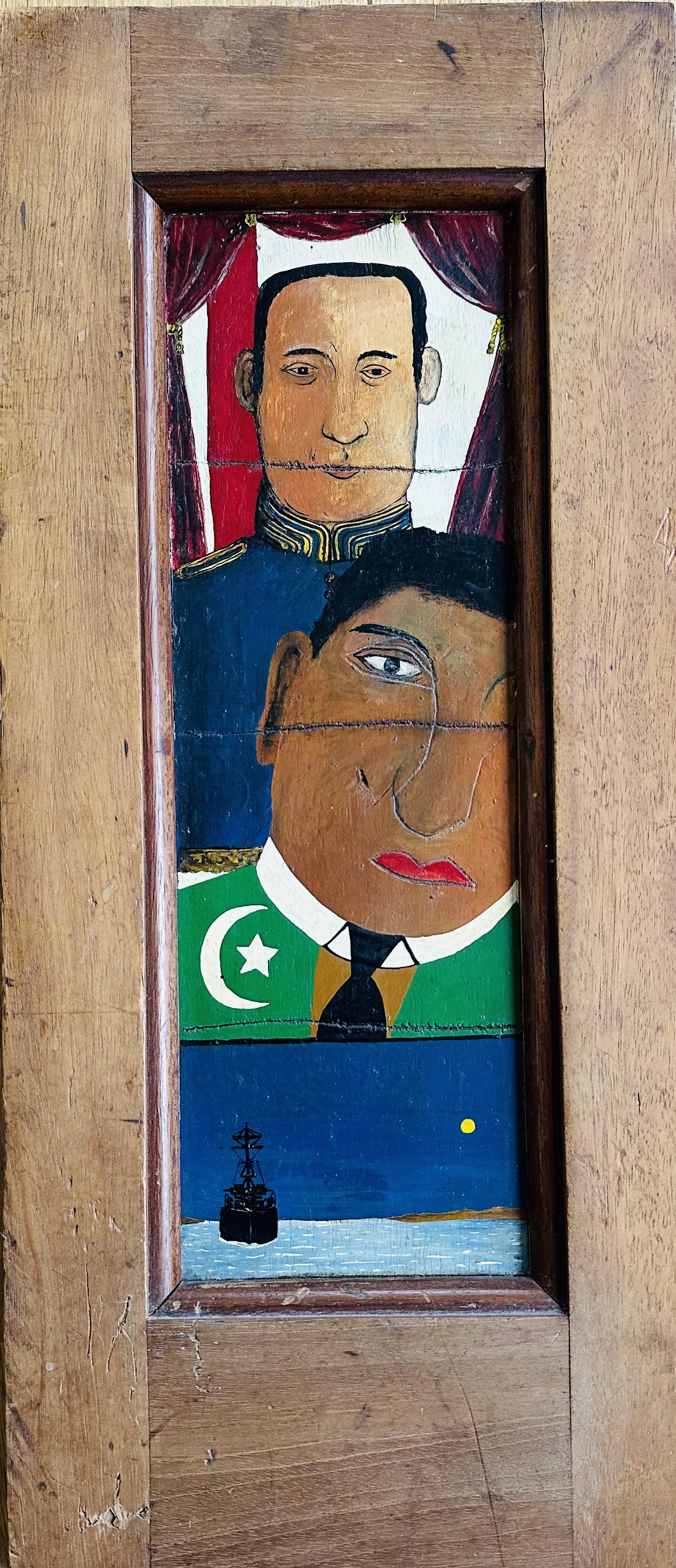 Original Oil on Board 'Two Causes' 1967 by Gerald Nason (b.1938) Signed Dated & Inscribed (1 of 2)