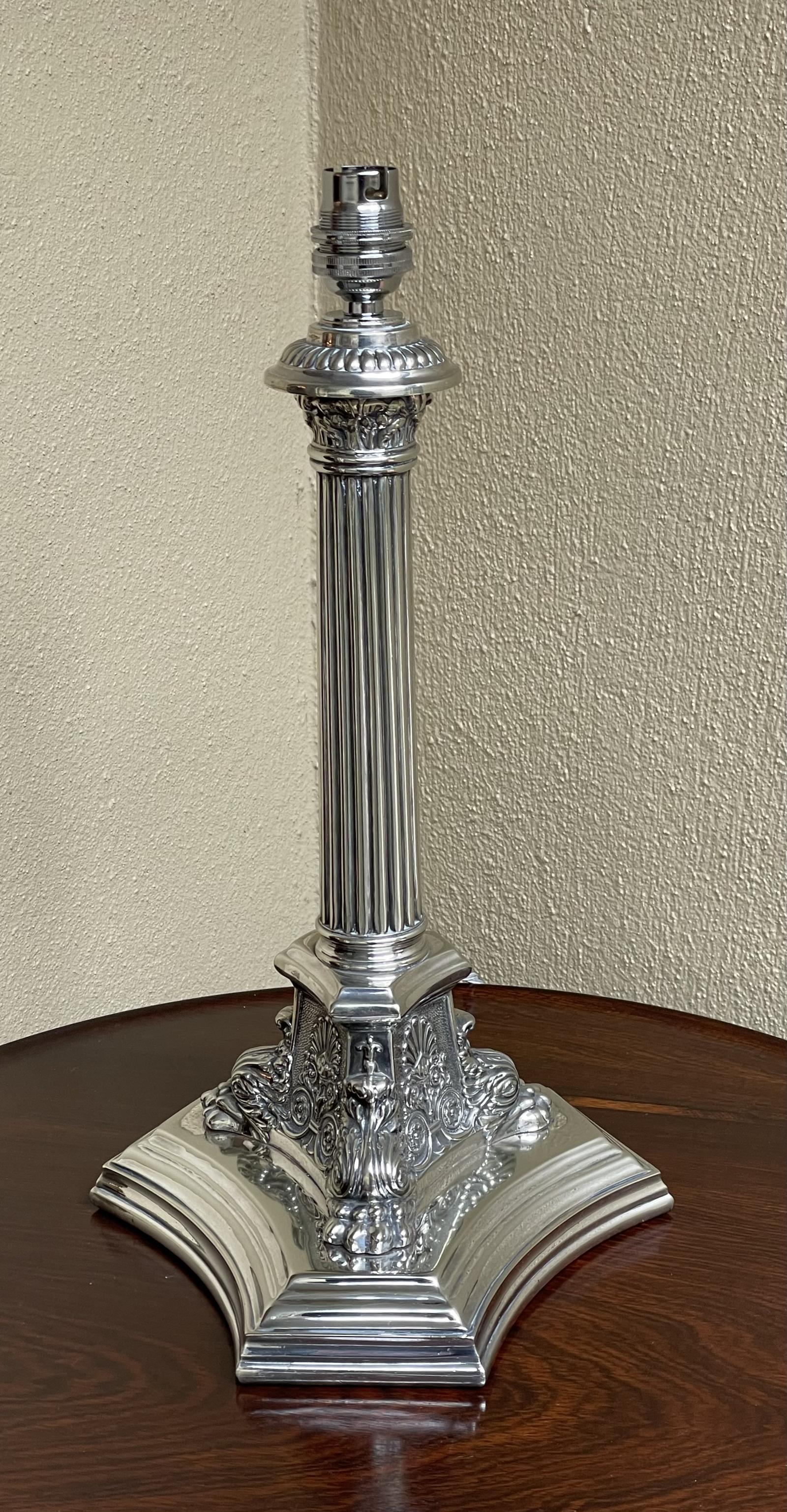 Late Victorian Silver Plated Table Lamp by Walker & Hall (1 of 6) Late Victorian Silver Plated Table Lamp by Walker & Hall (1 of 6)