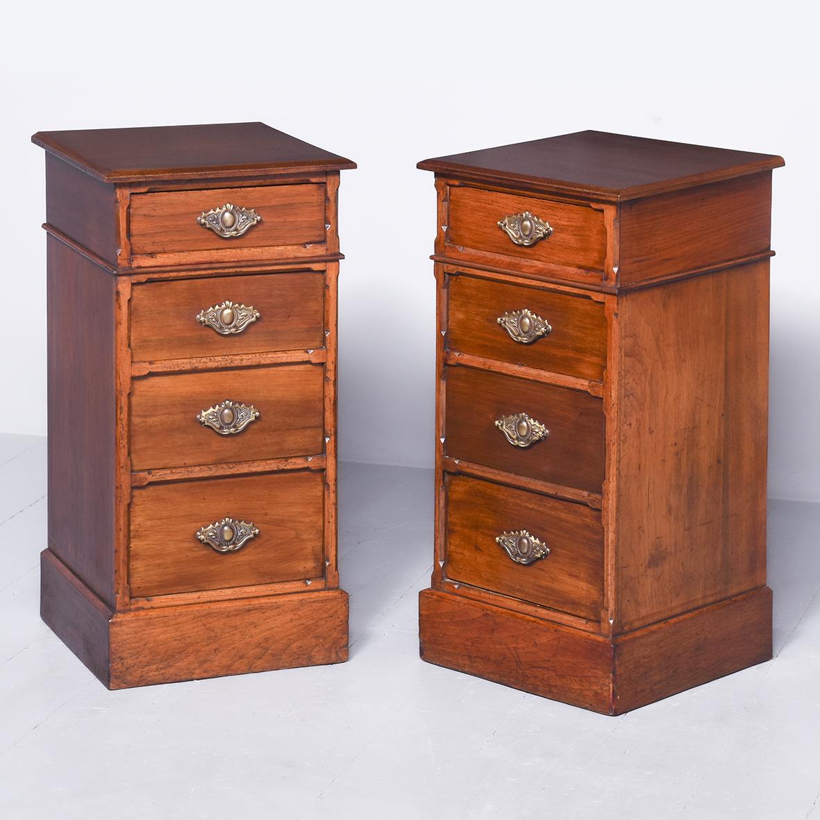 Pair of Late Victorian Straight-grained Walnut, Neat-sized Chest of Drawers / Bedside Lockers (1 of 7)