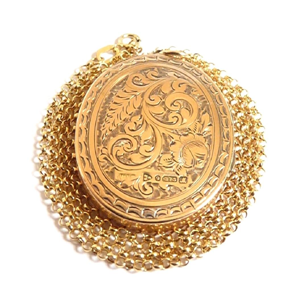 Superb Antique Gold Locket on 18" Necklace (1 of 12)