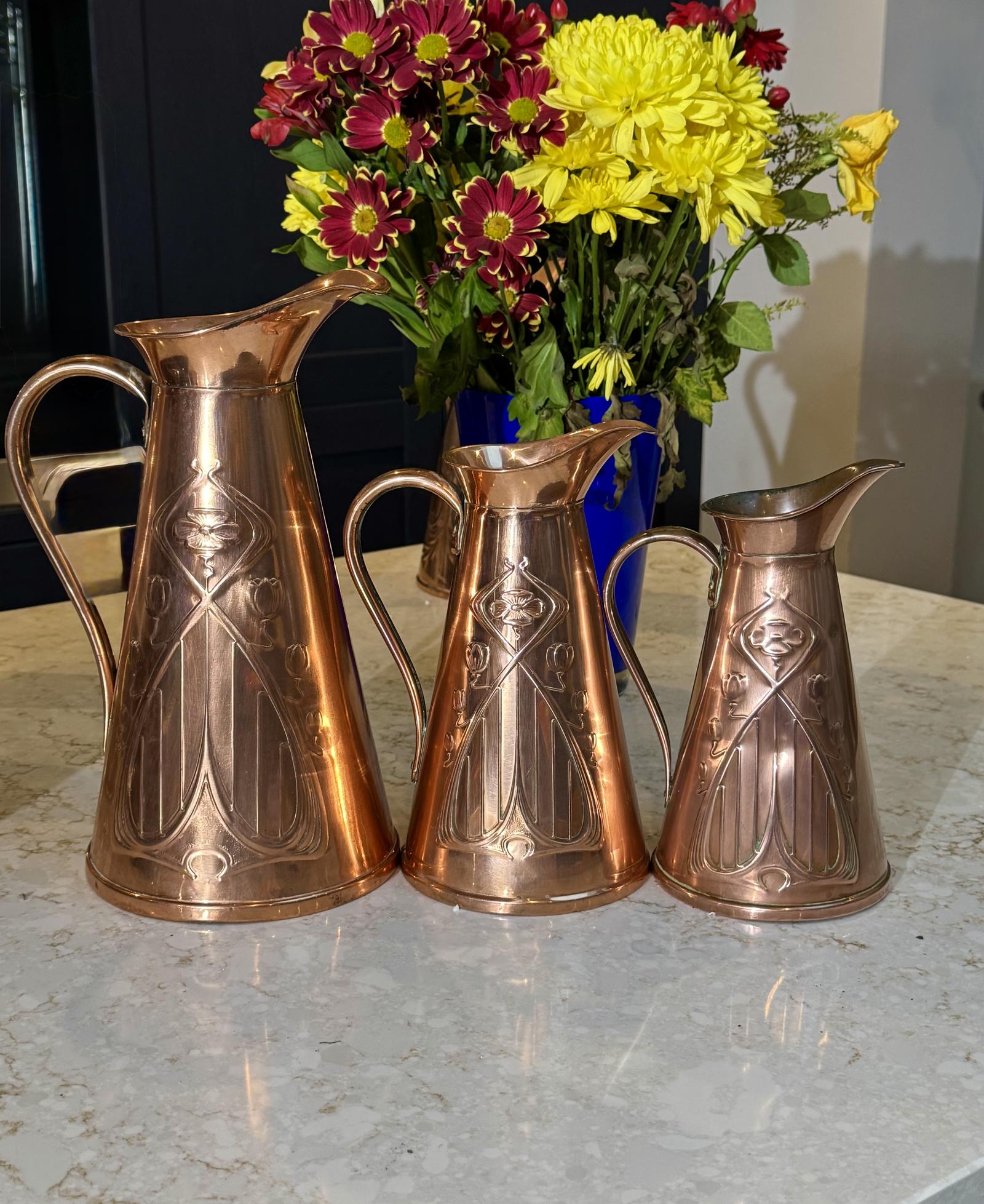 Art Nouveau Copper Jugs (1 of 8)