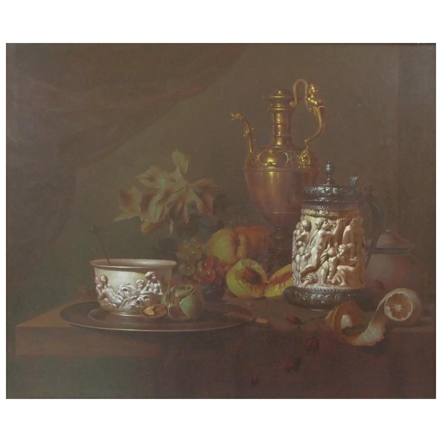 Andreas Gyula Bubarnik (Hungarian 1936-2010) Large Still Life Oil (1 of 5)