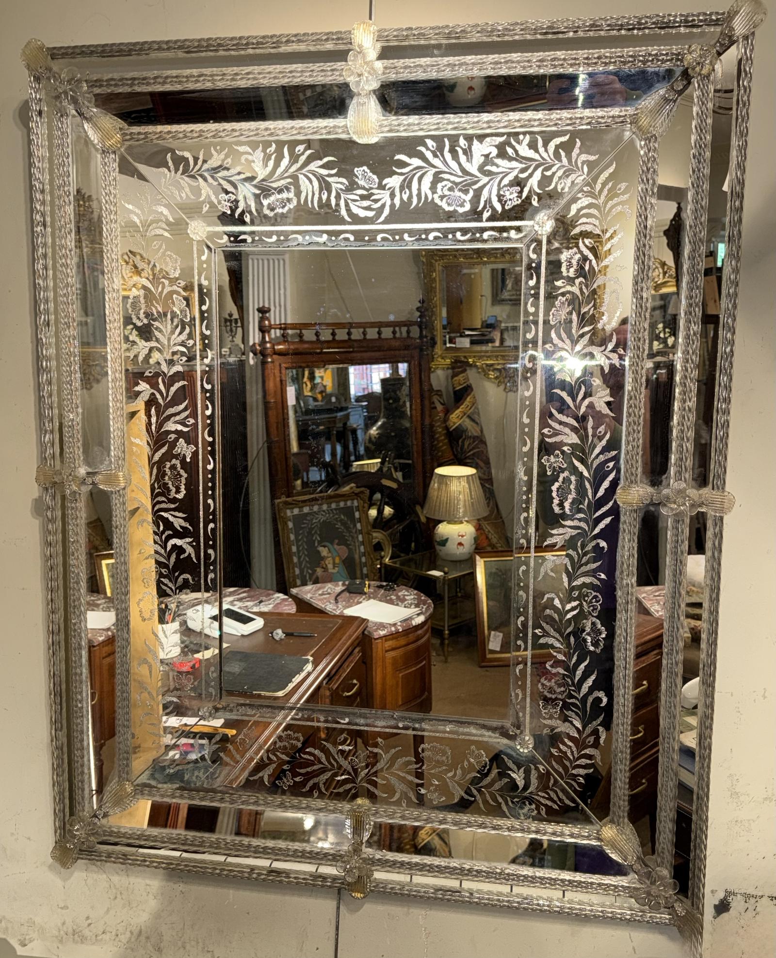 Large Venetian Murano Mirror (1 of 6)