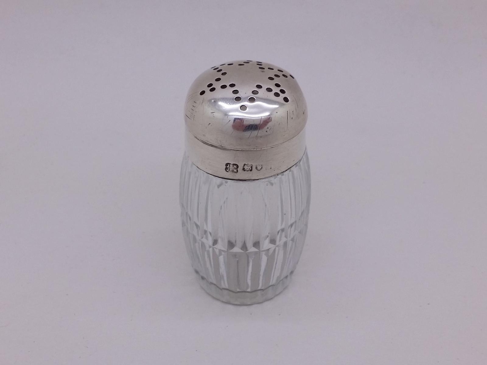 Victorian 1899 Sterling Silver Mounted Glass Pepper Pot Hallmarked London (1 of 14)