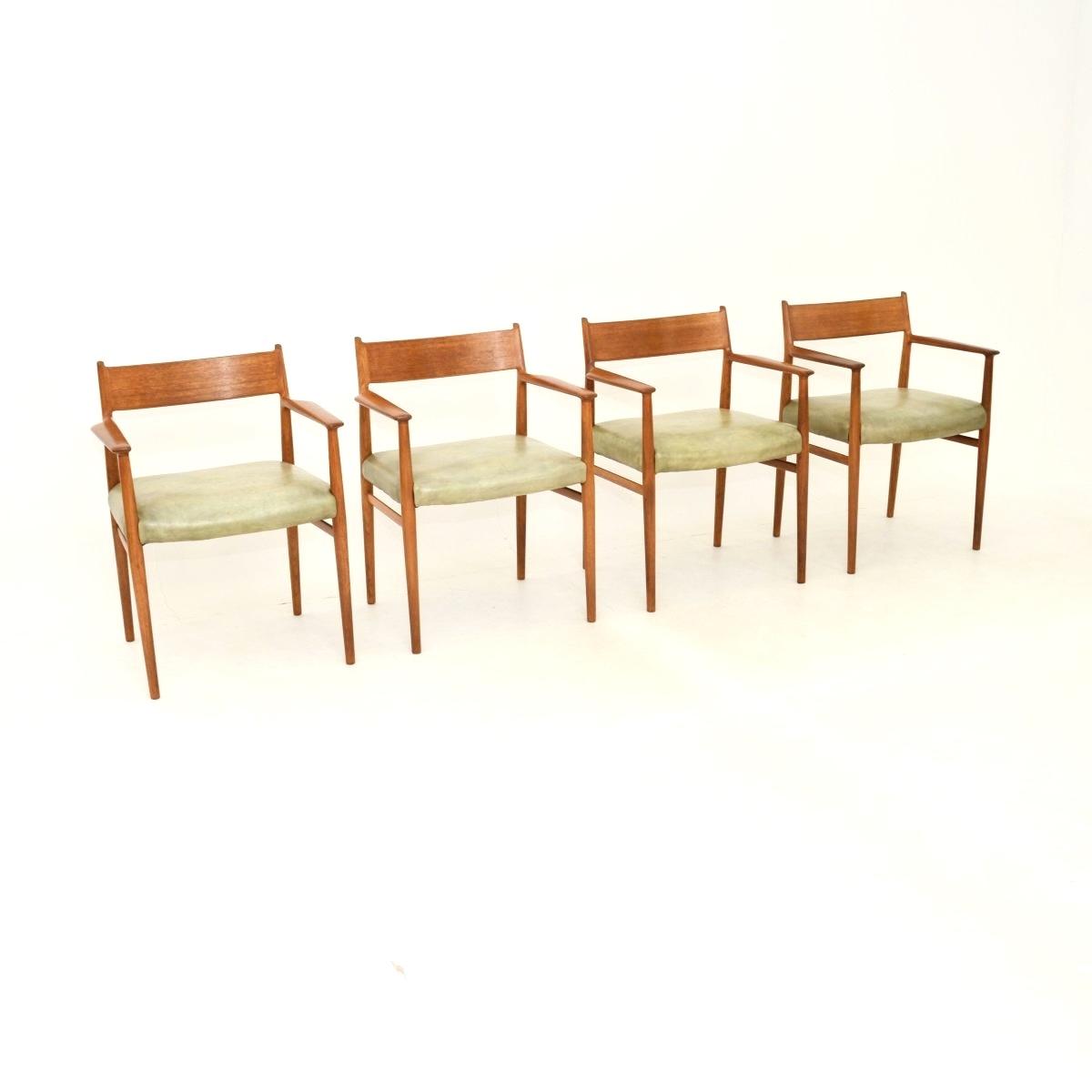 Set of Four Danish Vintage Teak and Leather Dining Chairs by Arne Vodder (1 of 8) Set of Four Danish Vintage Teak and Leather Dining Chairs by Arne Vodder (1 of 8)