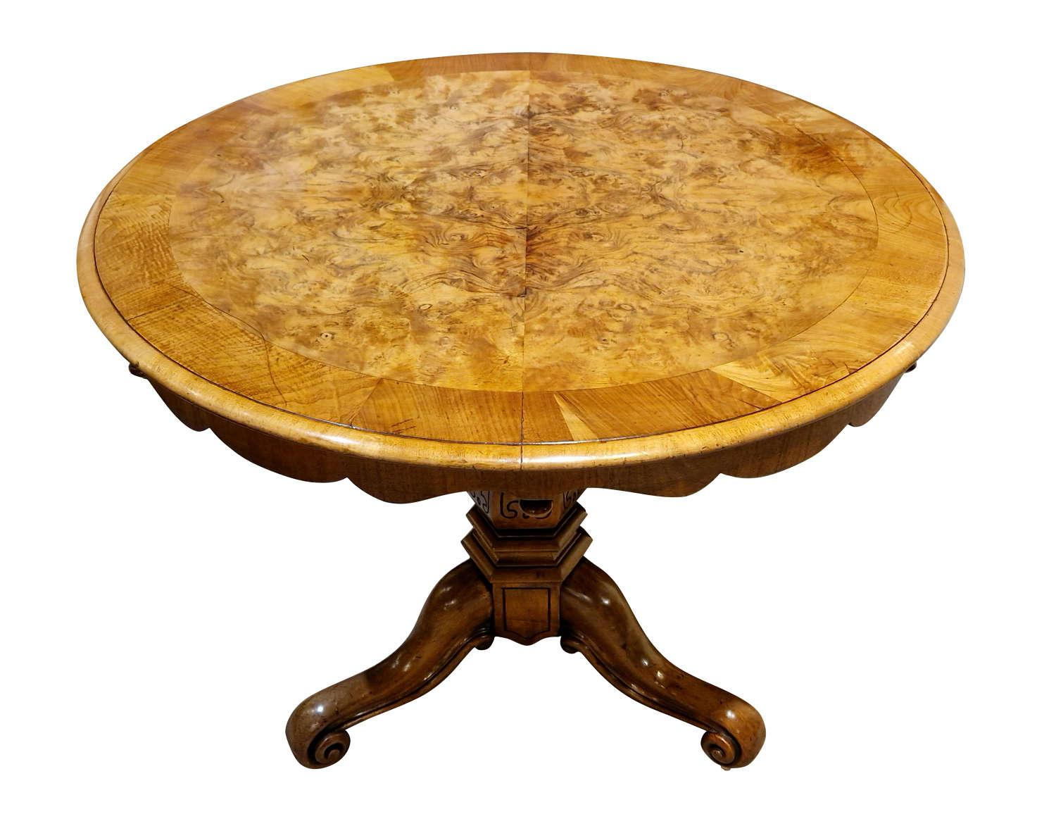 19th Century Circular Walnut Centre Table (1 of 5)