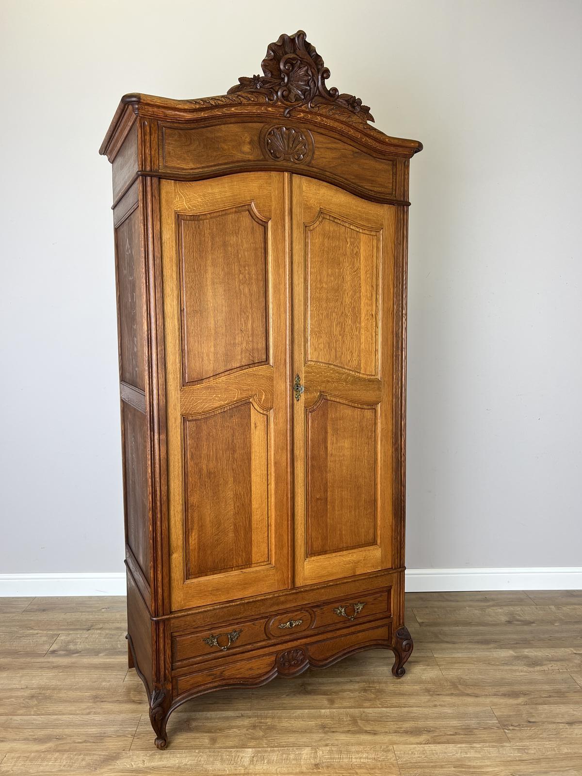Wardrobe Antique French Style Oak Two Door Carved Armoire (1 of 15) Wardrobe Antique French Style Oak Two Door Carved Armoire (1 of 15)