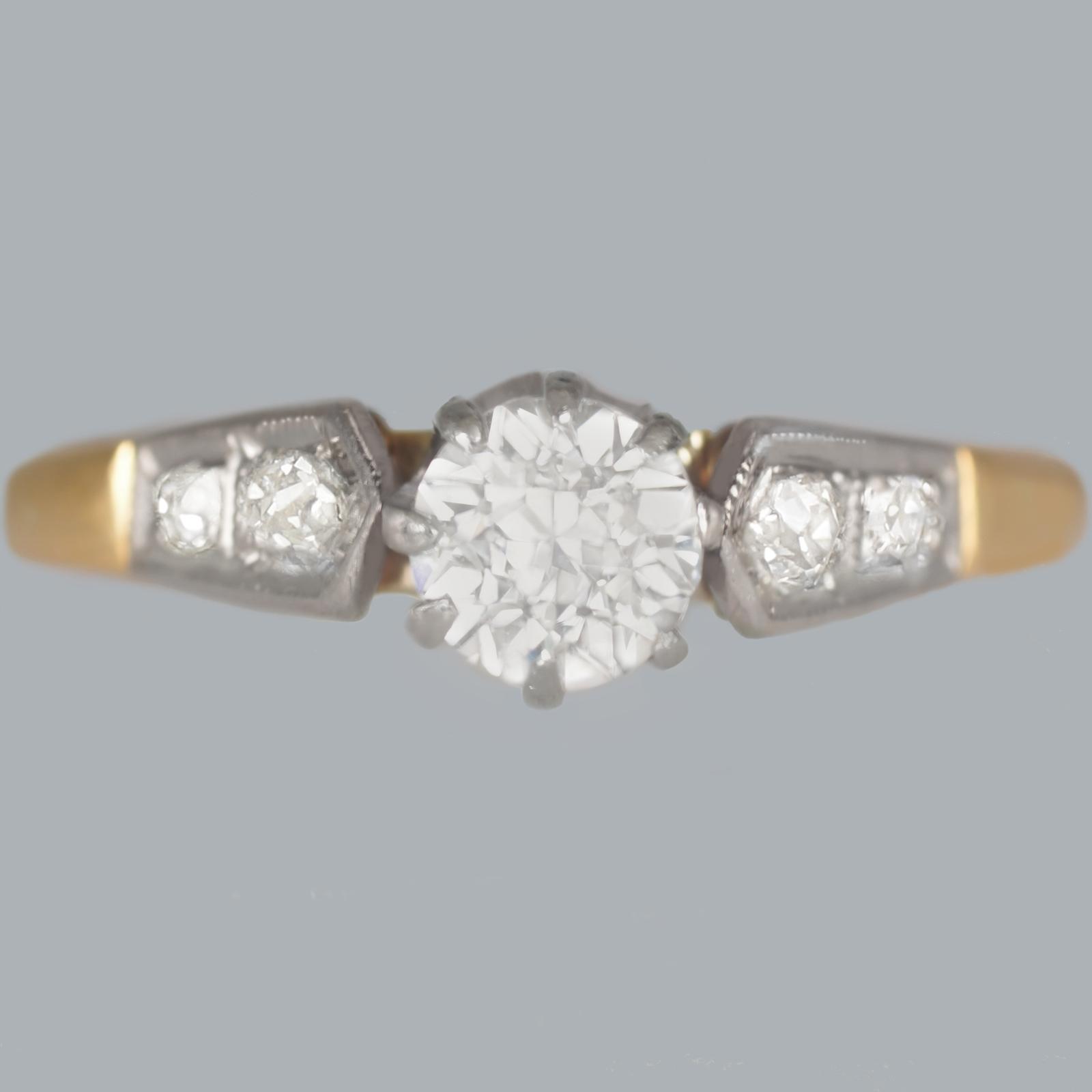 Antique Old European Cut Diamond Solitaire Engagement Ring 18ct Gold & Platinum c.1930 (1 of 8) Antique Old European Cut Diamond Solitaire Engagement Ring 18ct Gold & Platinum c.1930 (1 of 8)