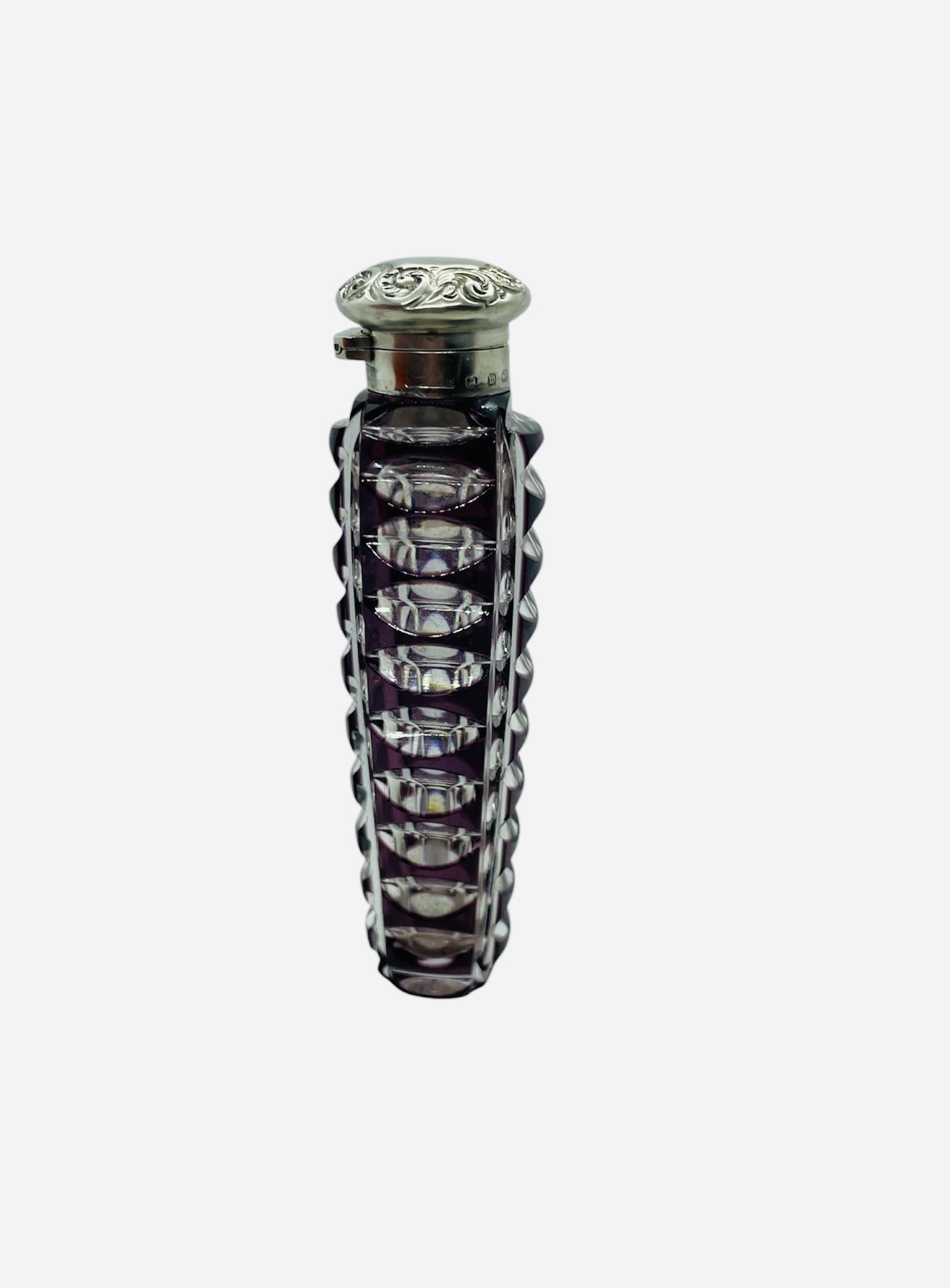 Rare Antique Victorian Silver Amethyst Overlay Scent Perfume Bottle (1 of 10) Rare Antique Victorian Silver Amethyst Overlay Scent Perfume Bottle (1 of 10)