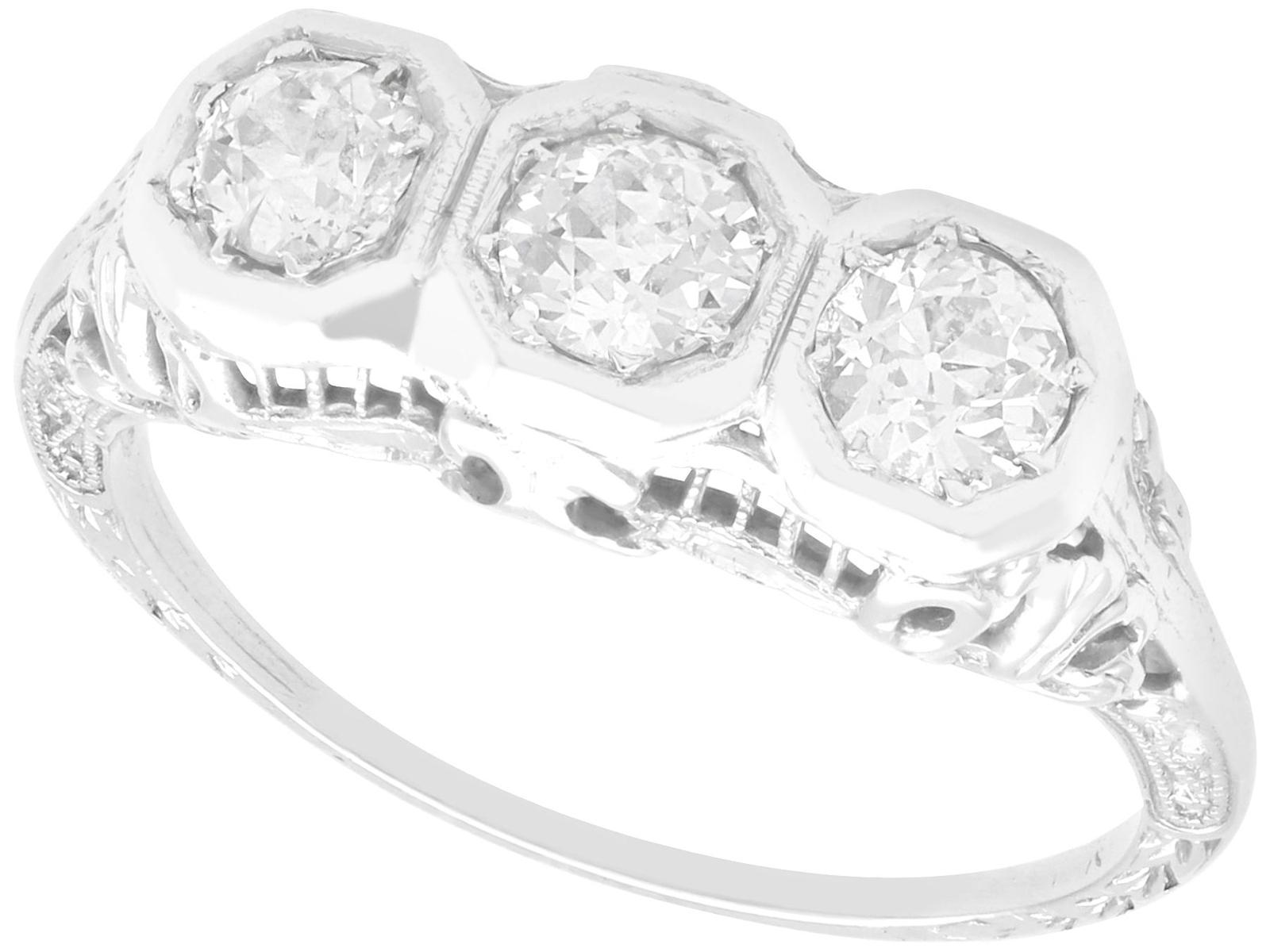 1.03ct Diamond & 18ct White Gold Trilogy Ring (1 of 15)