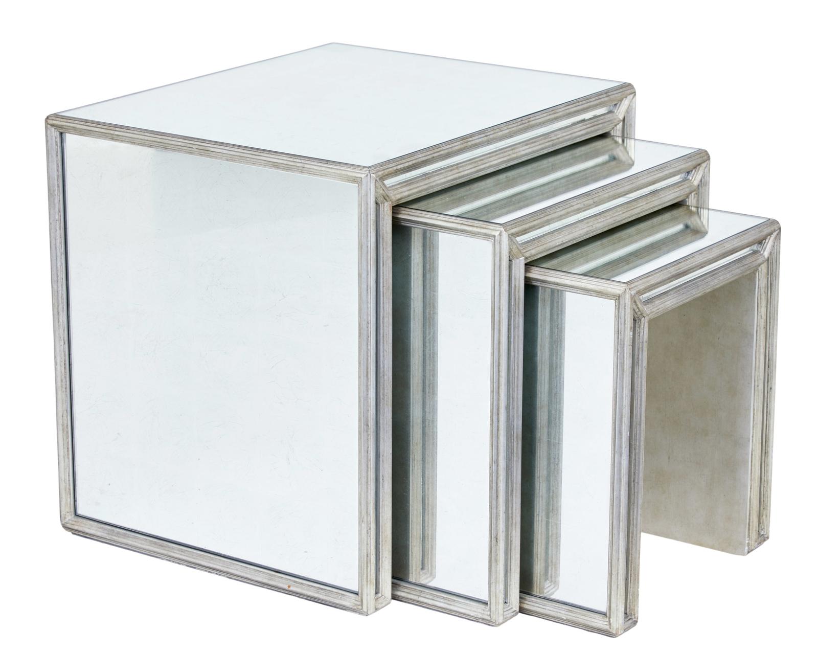 Nest of 3 Mirrored Occasional Tables (1 of 9) Nest of 3 Mirrored Occasional Tables (1 of 9)