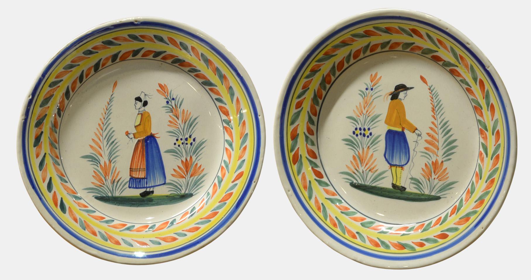 Pair of Quimper Ware Plates (1 of 1) Pair of Quimper Ware Plates (1 of 1)