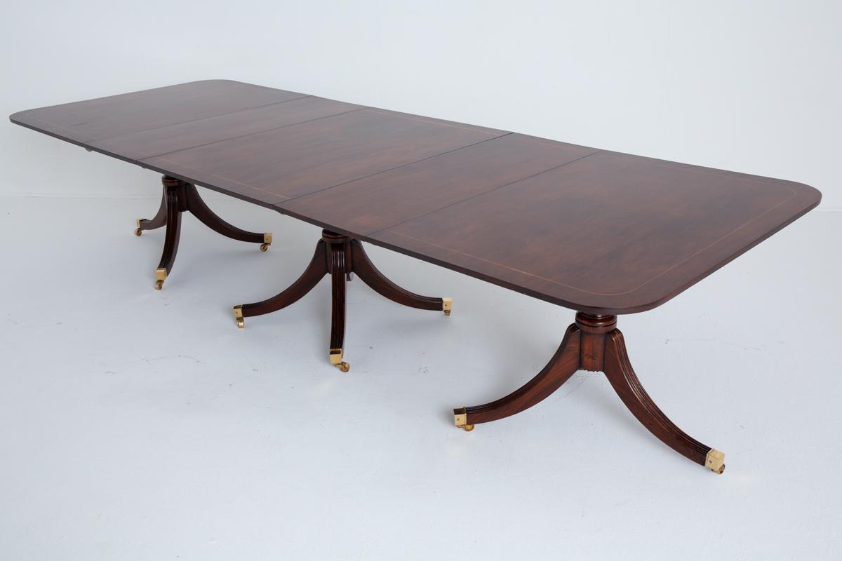 Regency Revival Rosewood 3 Pedestal Dining Tale c.1880 (1 of 9)