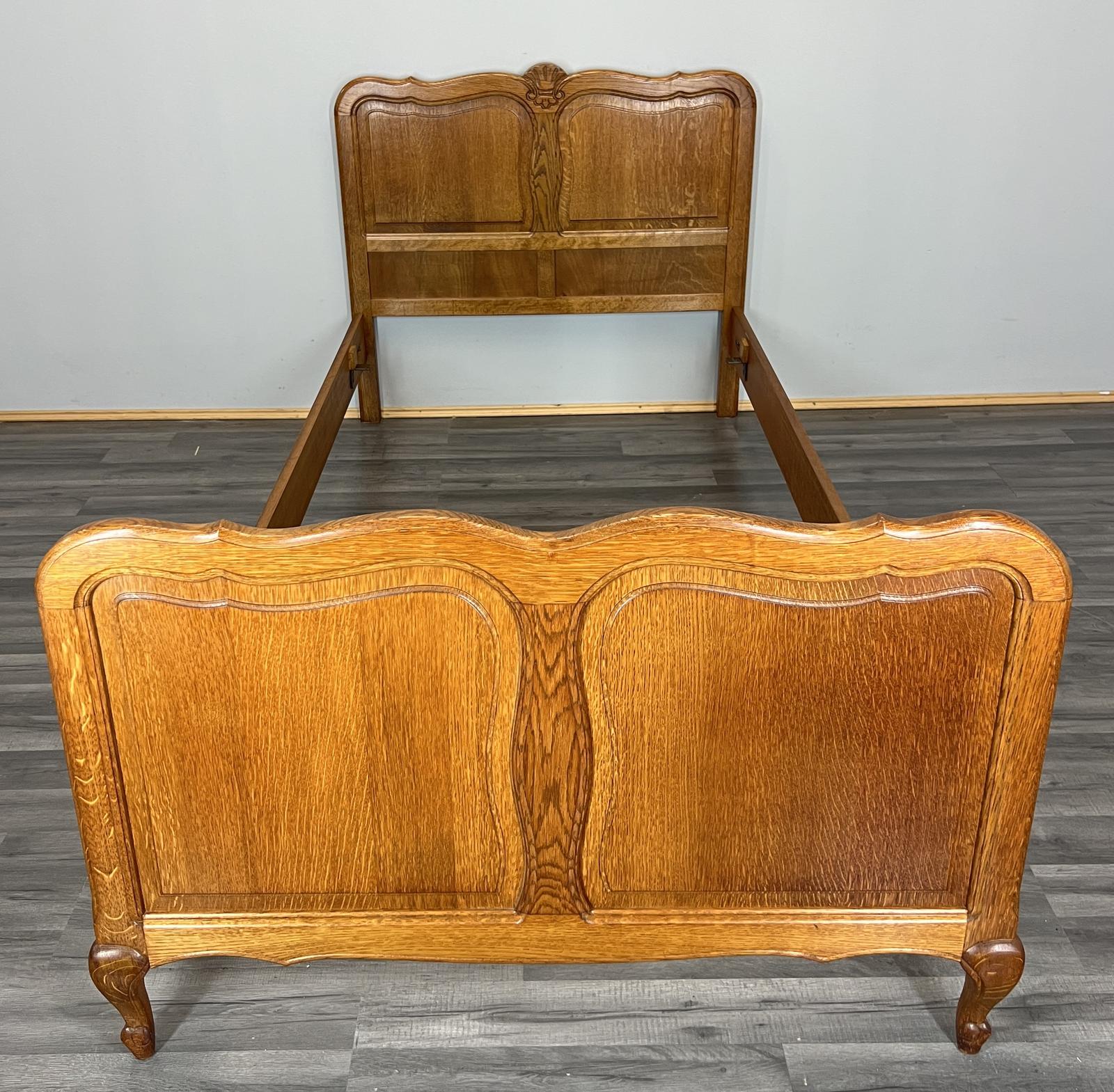 Bed Frame Vintage French Style Oak Single Carved Panel (1 of 10)