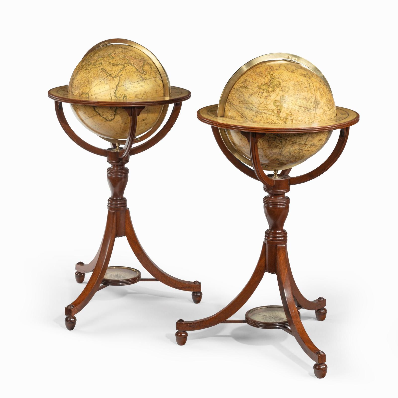 A pair of 12-inch floor globes by Cary (1 of 9)