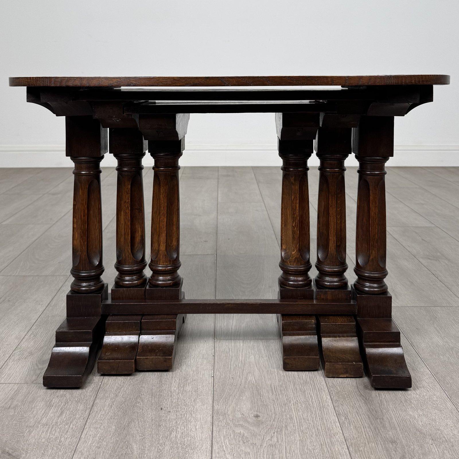 Antique Edwardian Oak Nest of Tables | Turned Legs | AF-6520 (1 of 11) Antique Edwardian Oak Nest of Tables | Turned Legs | AF-6520 (1 of 11)