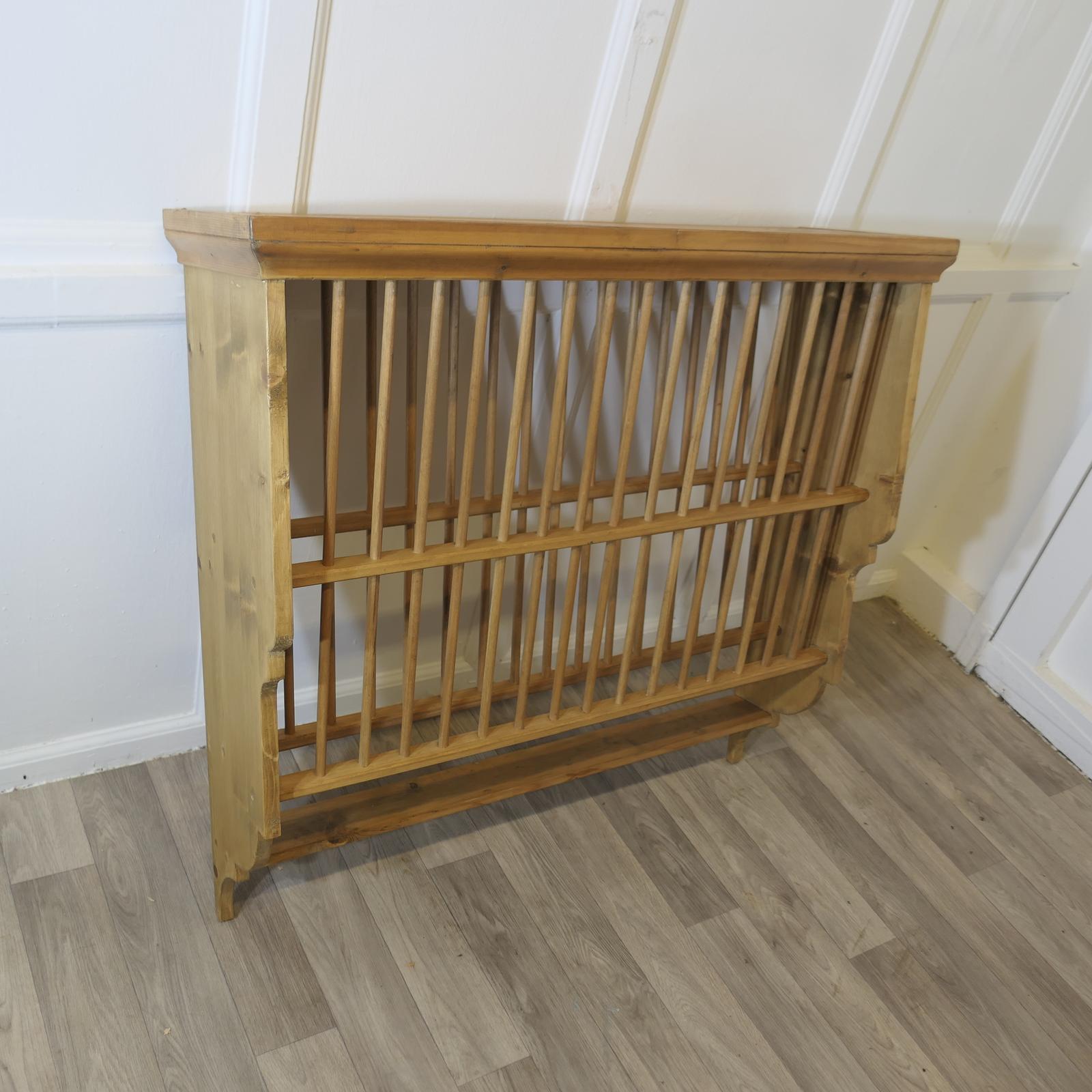 Large Pine Wall Hanging Plate Draining Rack (1 of 6)