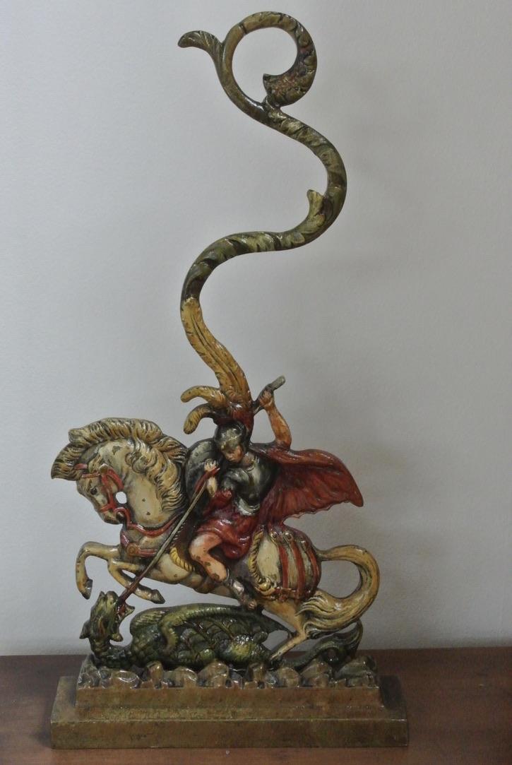 Fine Antique St George & Dragon Brass Door Porter Door Stop (1 of 7) Fine Antique St George & Dragon Brass Door Porter Door Stop (1 of 7)