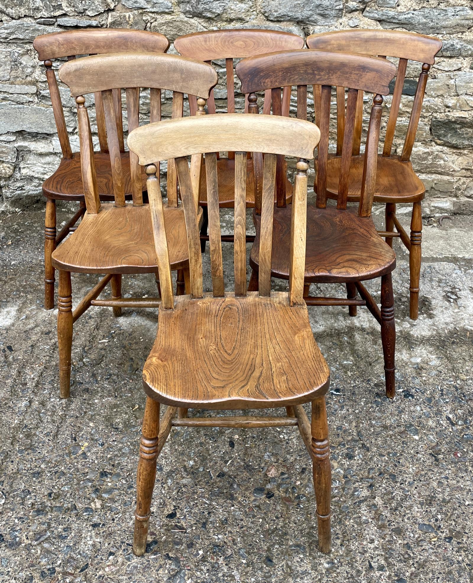 Set of 6 Victorian Lathe Back Country Chairs (1 of 11)