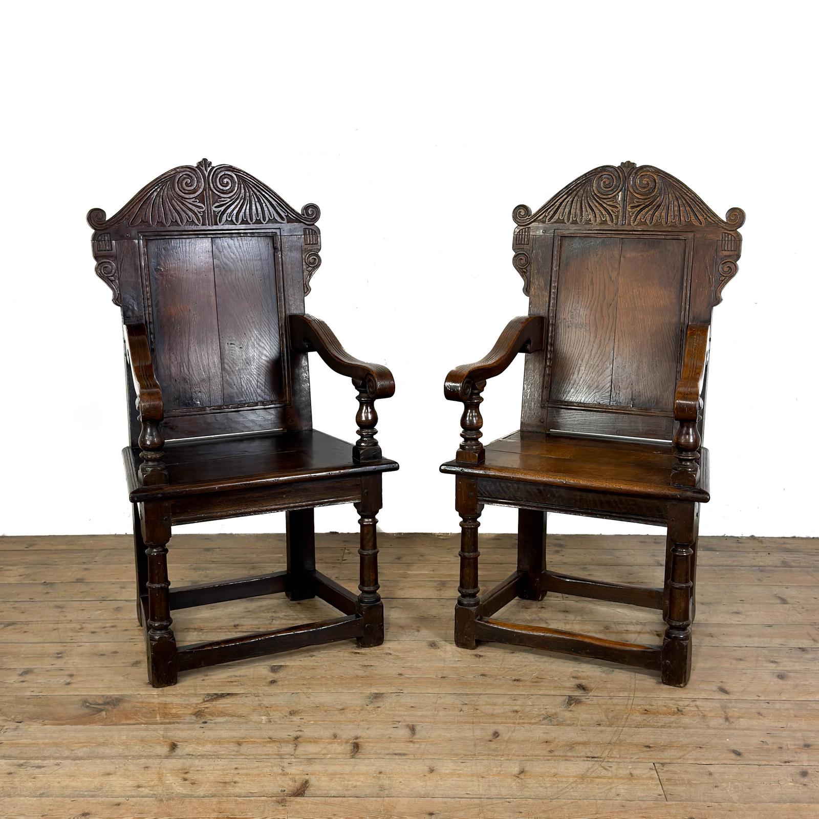 Antique Pair of Wainscot Chairs (1 of 10) Antique Pair of Wainscot Chairs (1 of 10)
