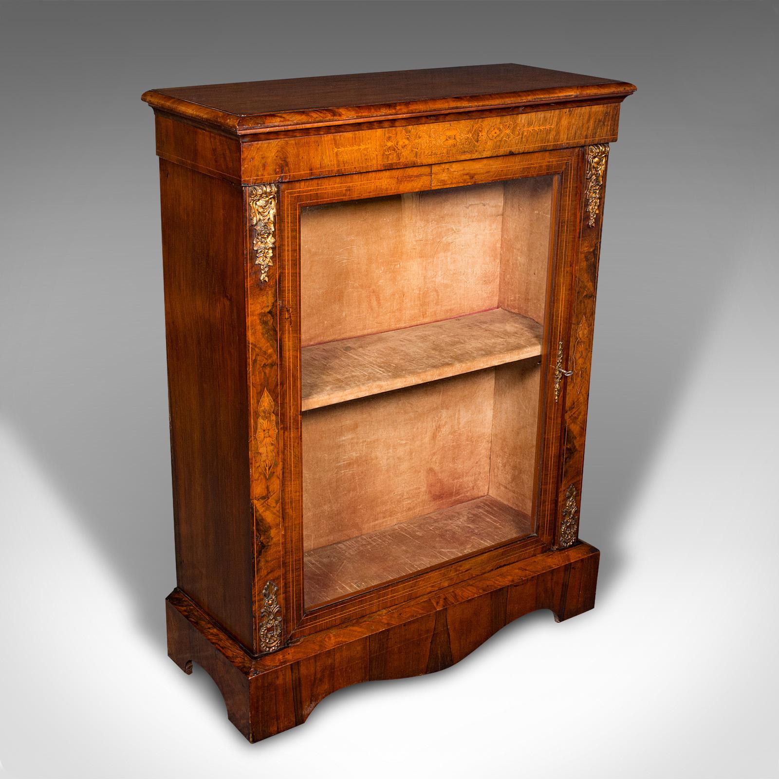 Antique Pier Cabinet, English, Walnut, Boxwood Inlay, Display Cupboard, Regency (1 of 11)