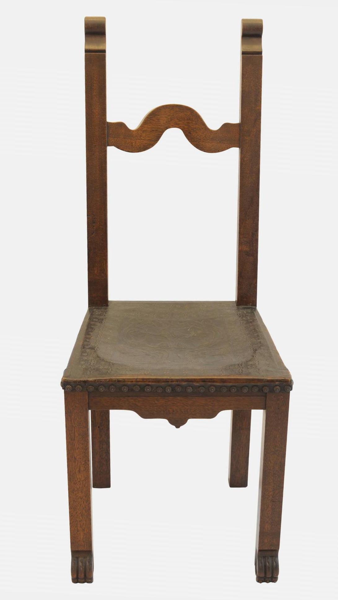 Spanish Side Chairs with Embossed Leather Seats (1 of 1) Spanish Side Chairs with Embossed Leather Seats (1 of 1)