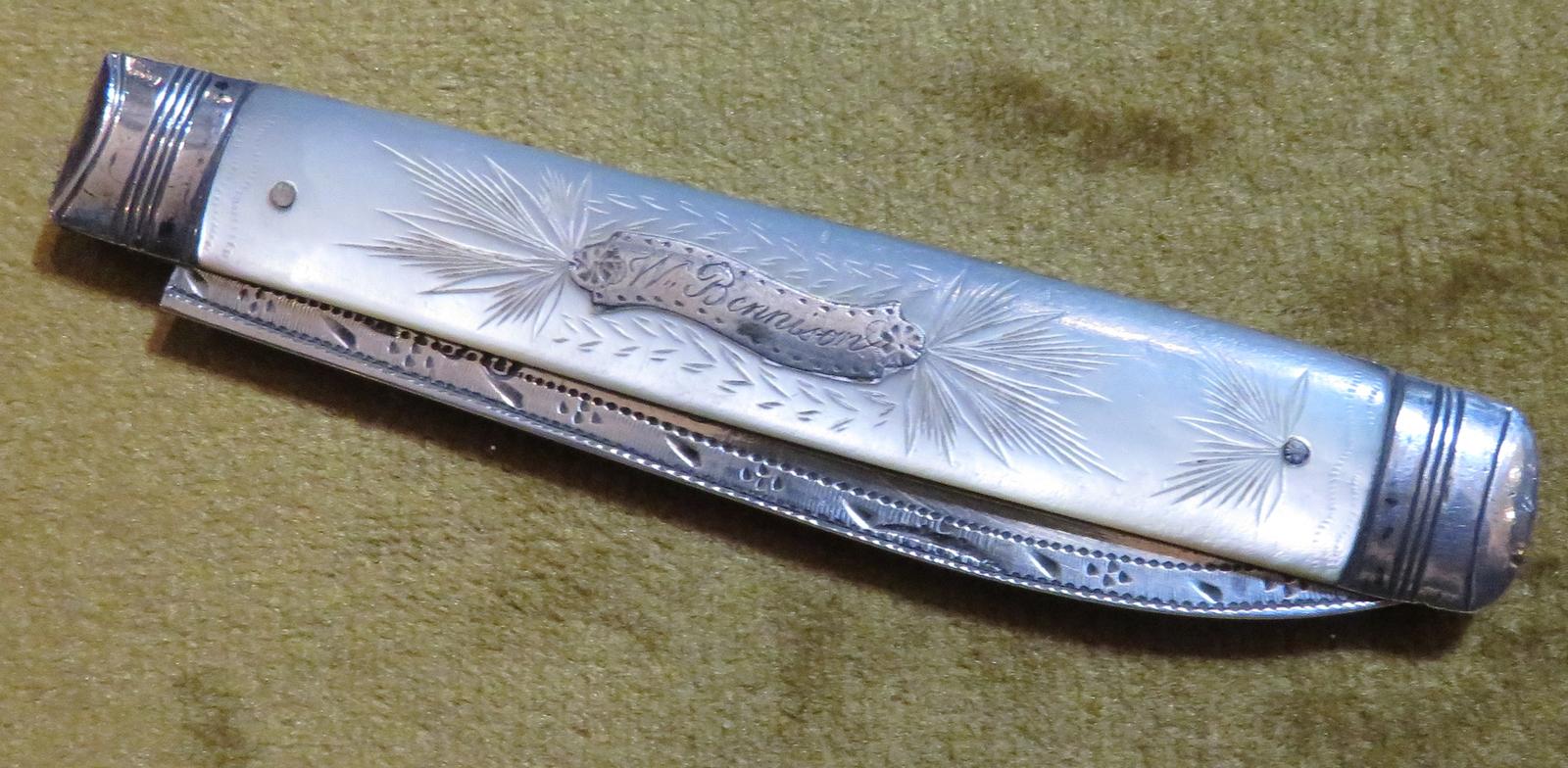 Silver Halmarked Penknife with Mop Handle (1 of 3) Silver Halmarked Penknife with Mop Handle (1 of 3)