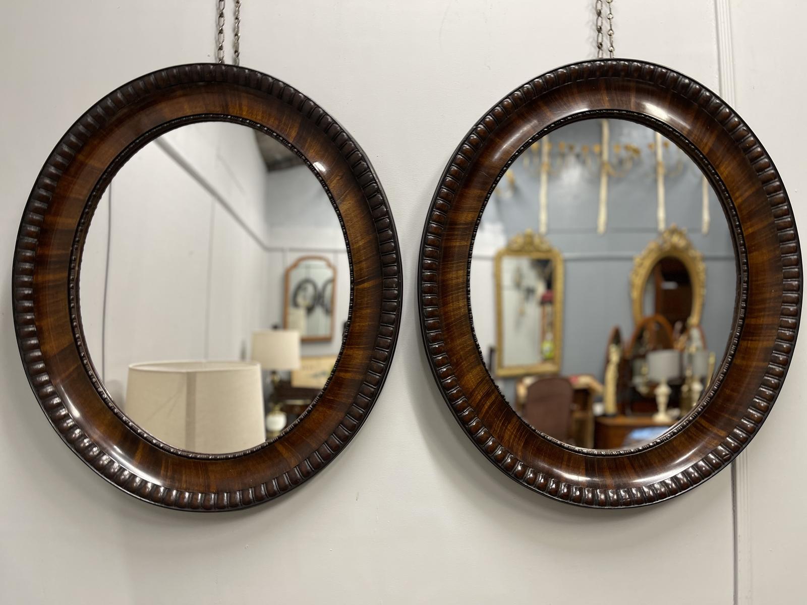 Pair of Oval Rosewood Pier Mirrors (1 of 5) Pair of Oval Rosewood Pier Mirrors (1 of 5)