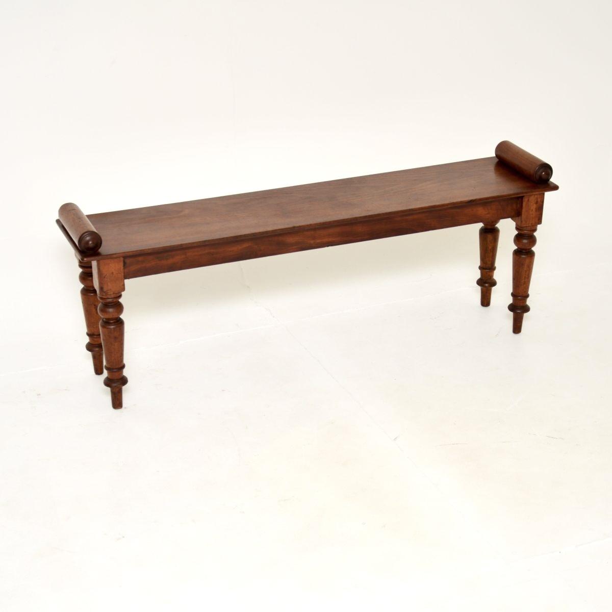 Antique Victorian Mahogany Bench (1 of 7)