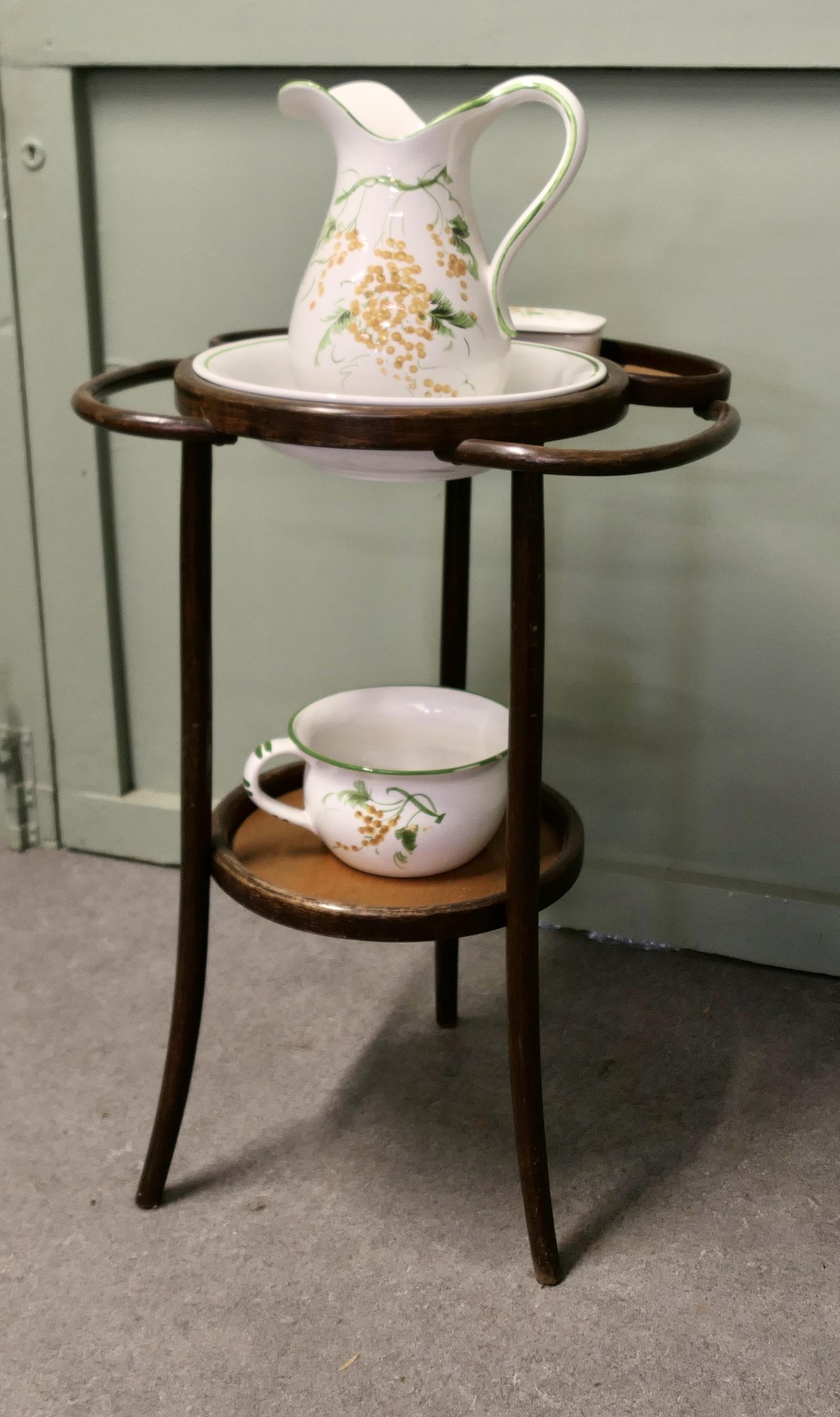 Bentwood Wash or Shaving Stand with Jug & Bowl (1 of 6)