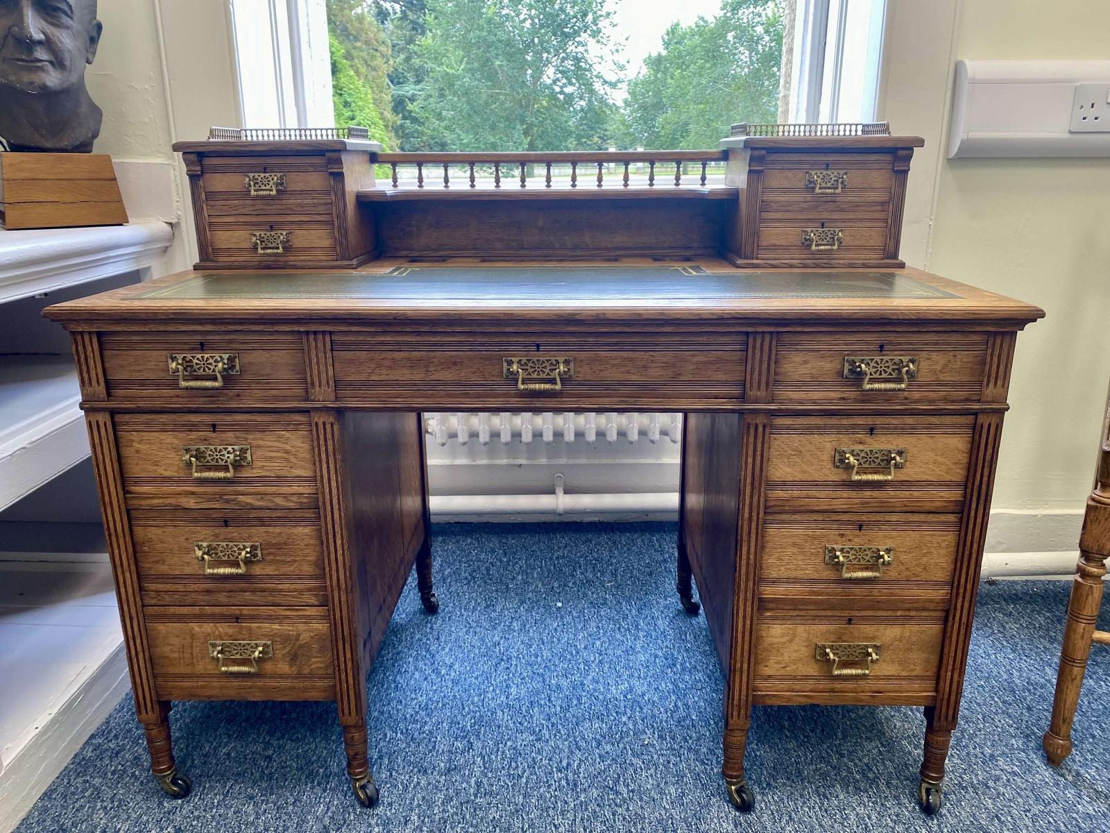 Antique Desk By Maple & Co. Aesthetic Movement 1880c (1 of 21) Antique Desk By Maple & Co. Aesthetic Movement 1880c (1 of 21)