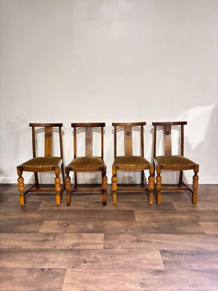 Vintage Honey Oak Dining Chairs (1 of 13)