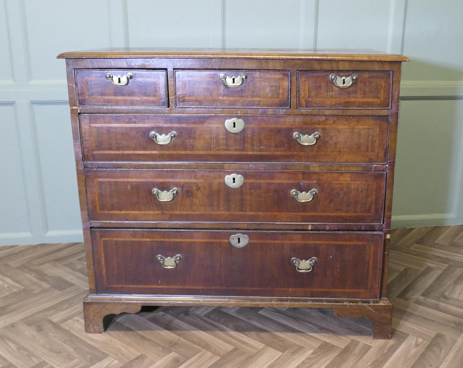 18th Century Inlaid Walnut and Satinwood Chest of Drawers (1 of 7)