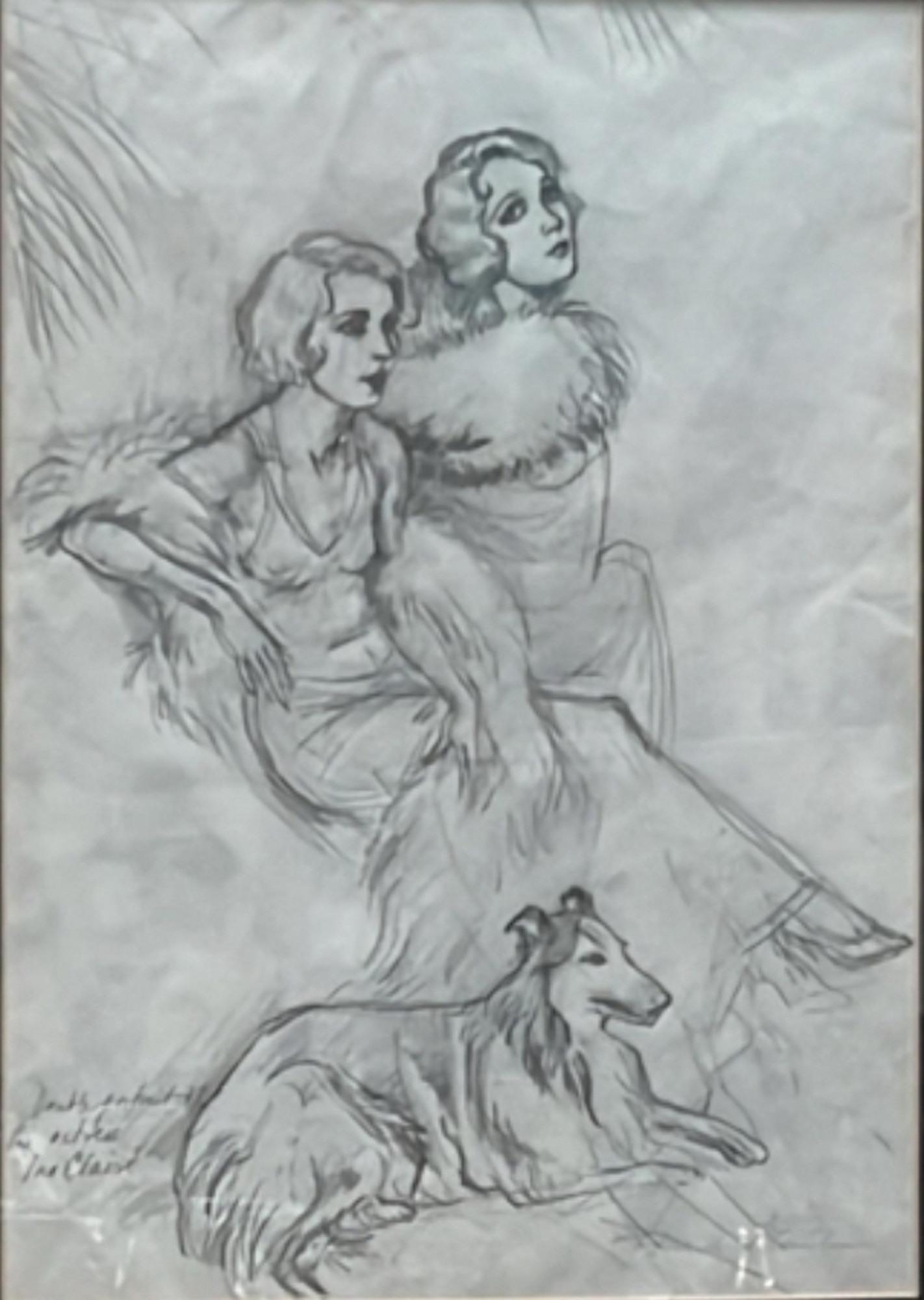 Frank Martin Pencil Drawing of Famous Actress Ina Claire (1 of 5)