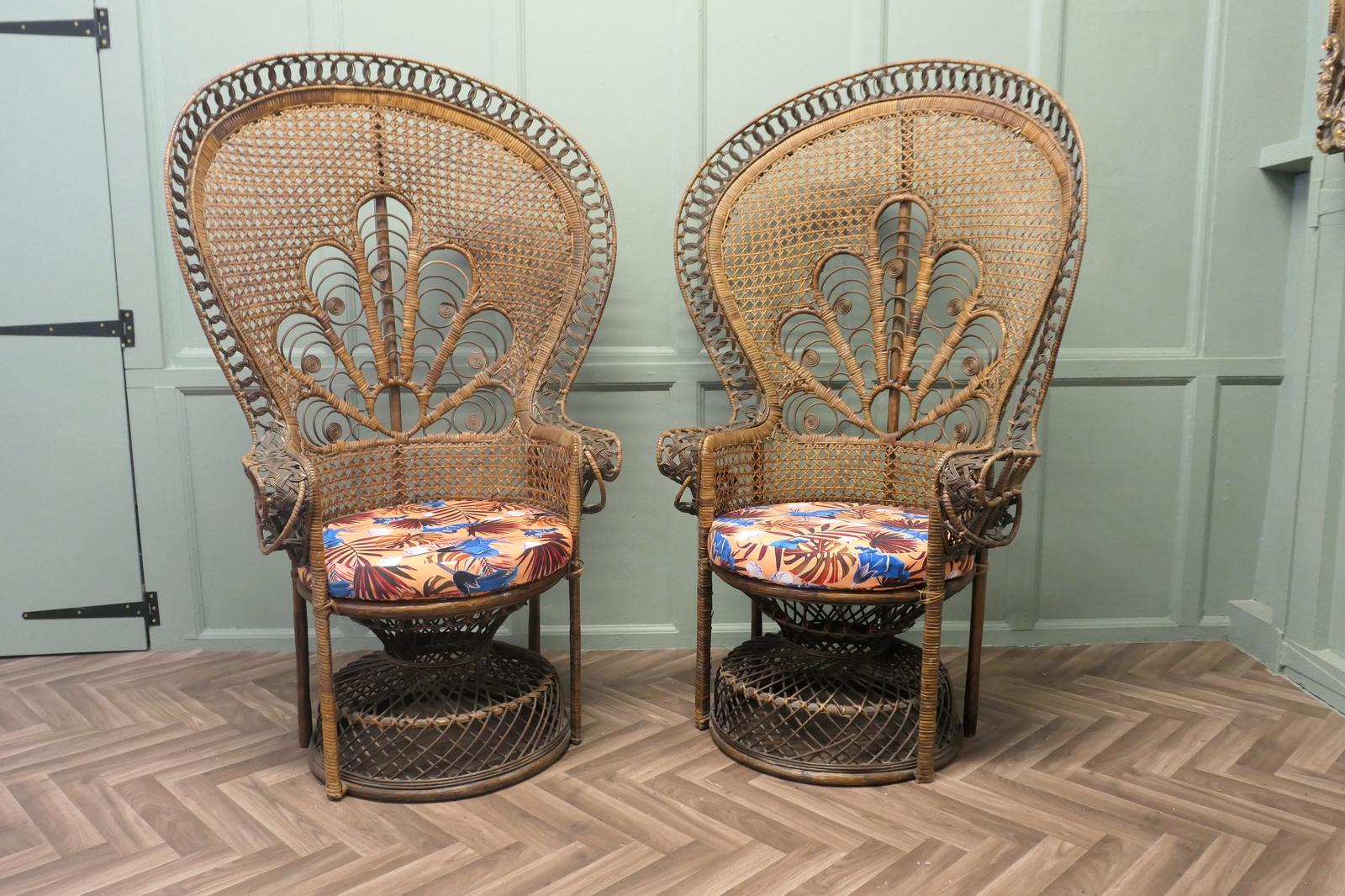 French 1960s Woven Bamboo Peacock Thrones (1 of 12)