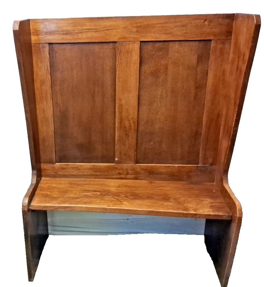 Antique Welsh Pine Settle With High Panel Back (1 of 8)