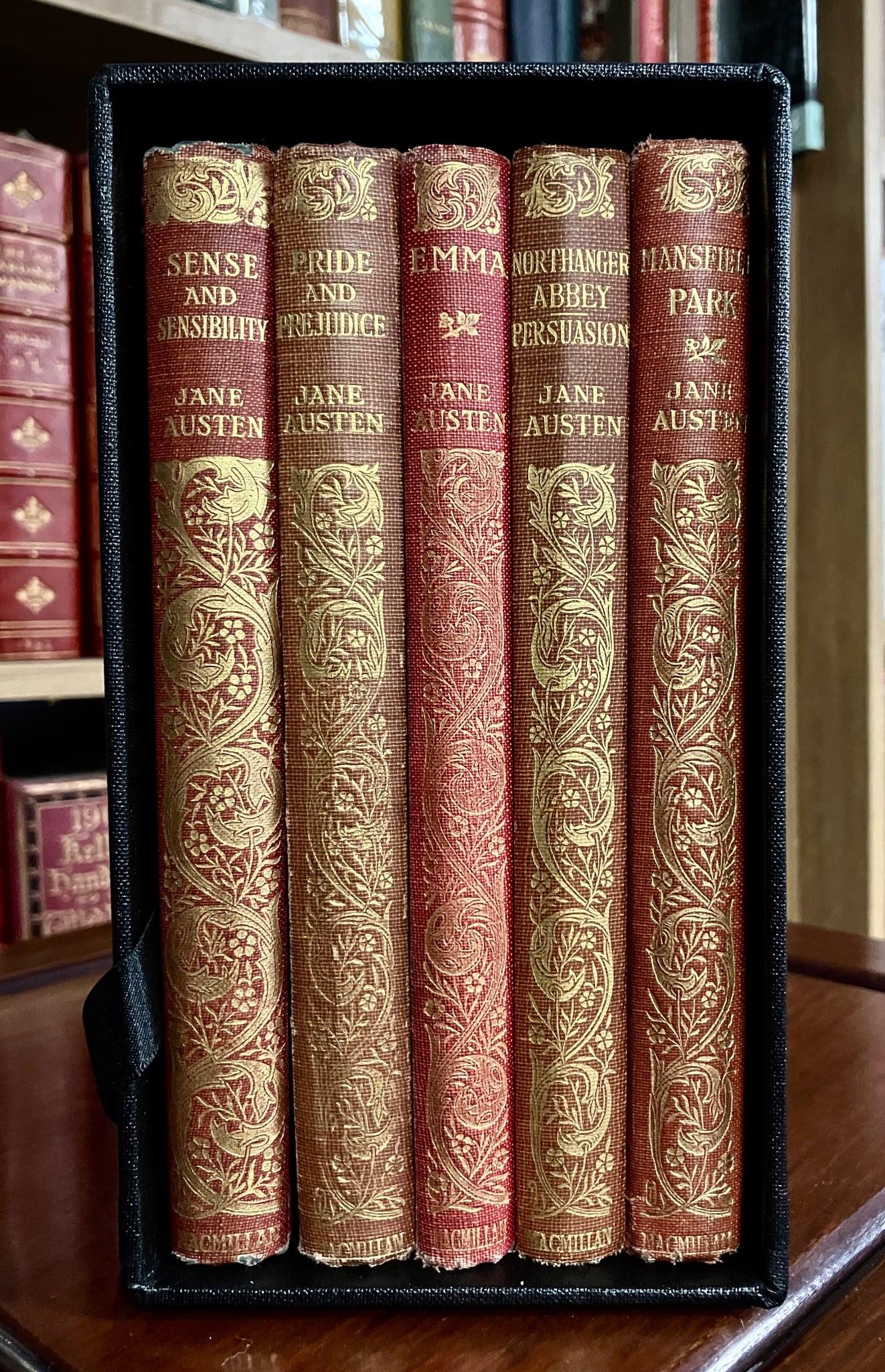 1924 Jane Austen Complete Set in 5 X Volumes Gilt Decorated Bindings Boxed (1 of 5) 1924 Jane Austen Complete Set in 5 X Volumes Gilt Decorated Bindings Boxed (1 of 5)